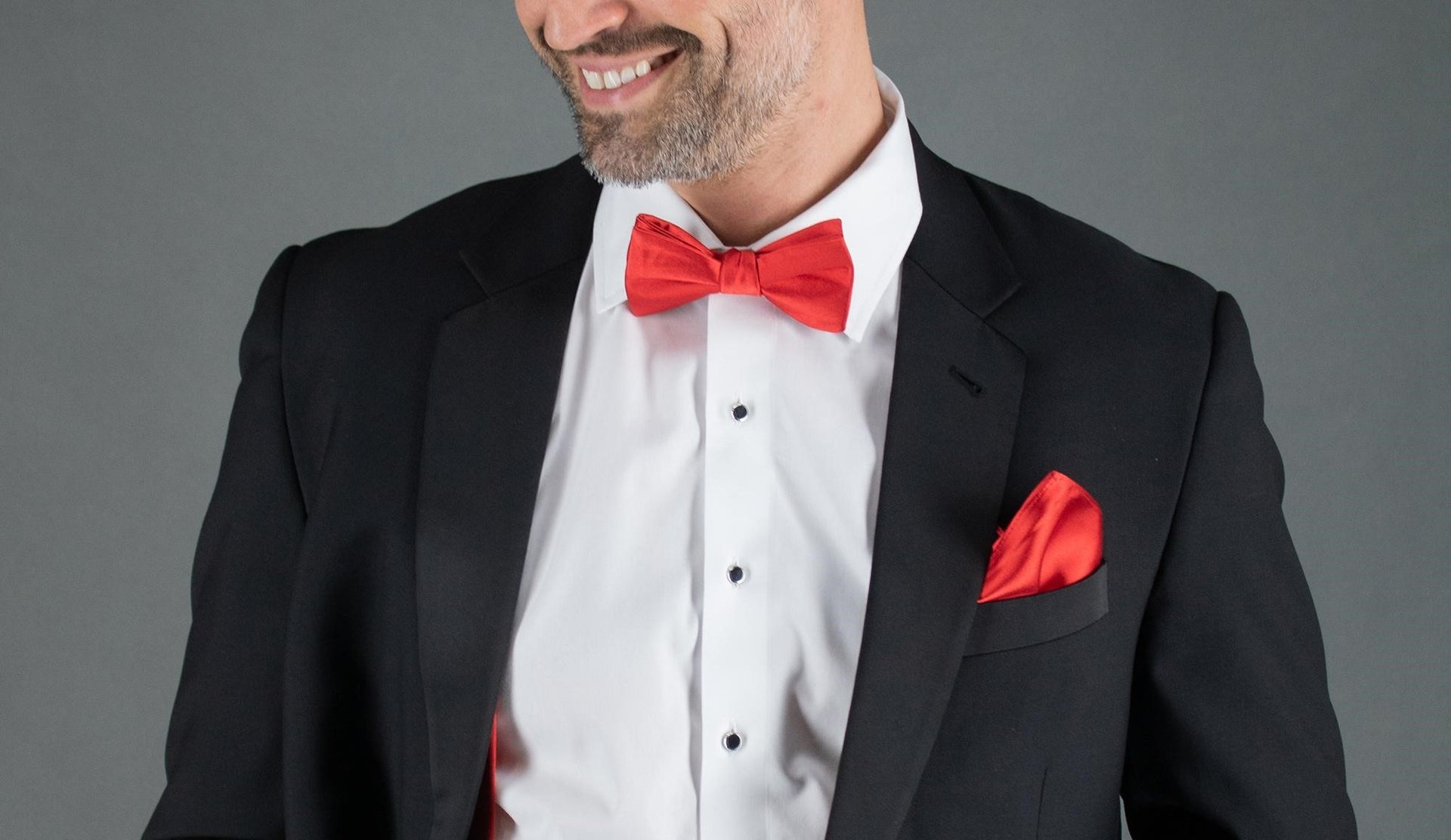 Man wearing red Sutton pocket square