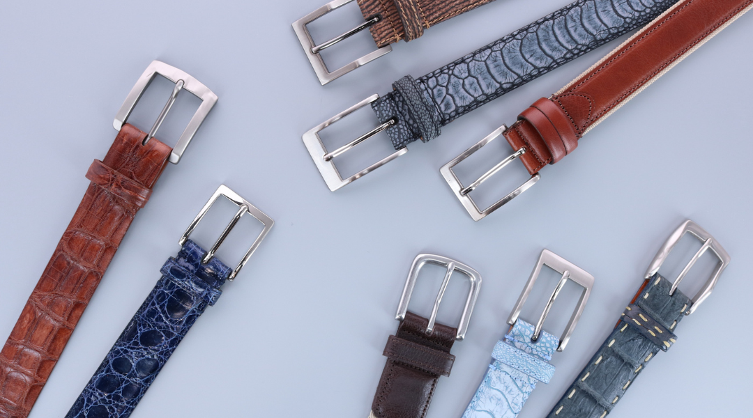 Eight leather belts