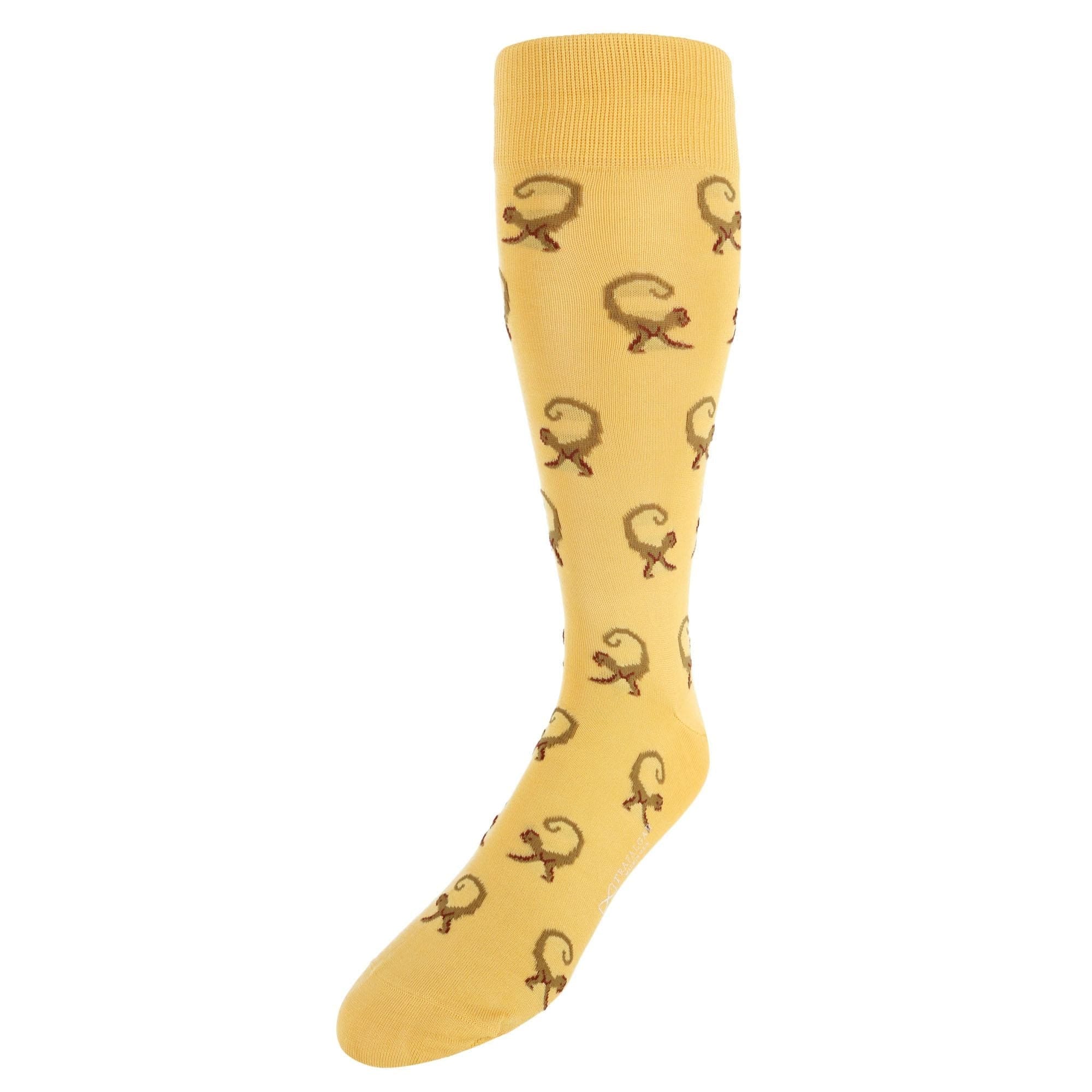Caesar Monkey Mid-Calf Mercerized Cotton Socks by Trafalgar Men's