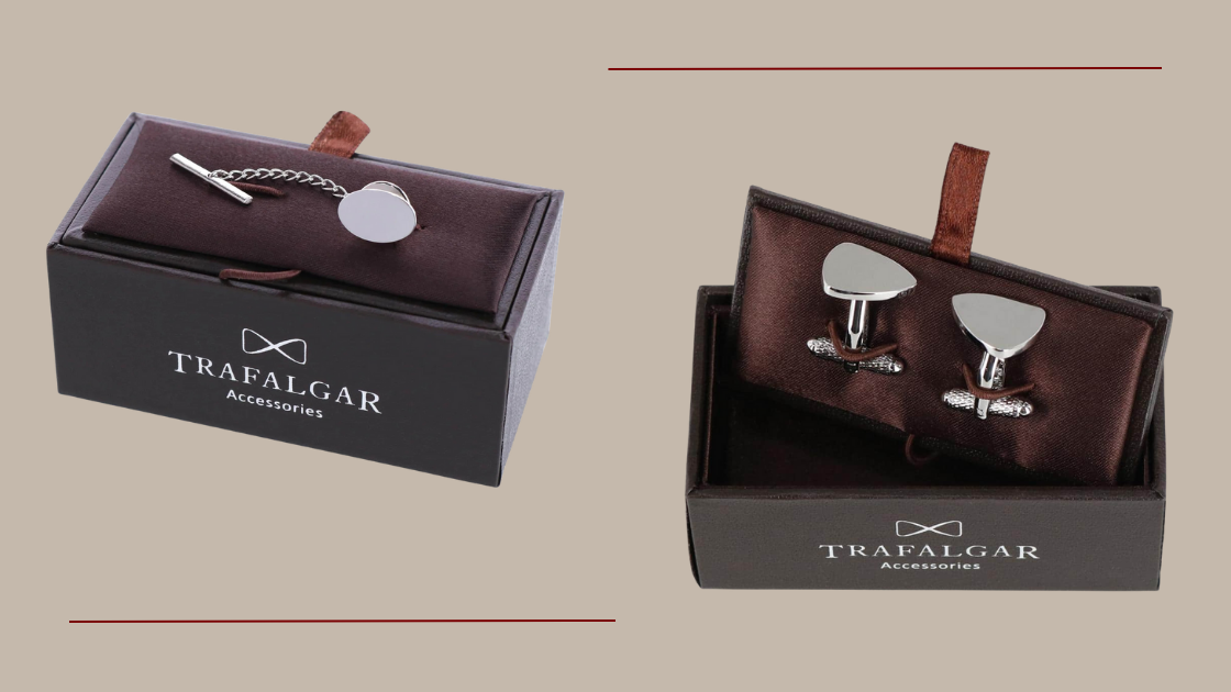 Trafalgar Monogrammed Cufflinks and Tie Tacks