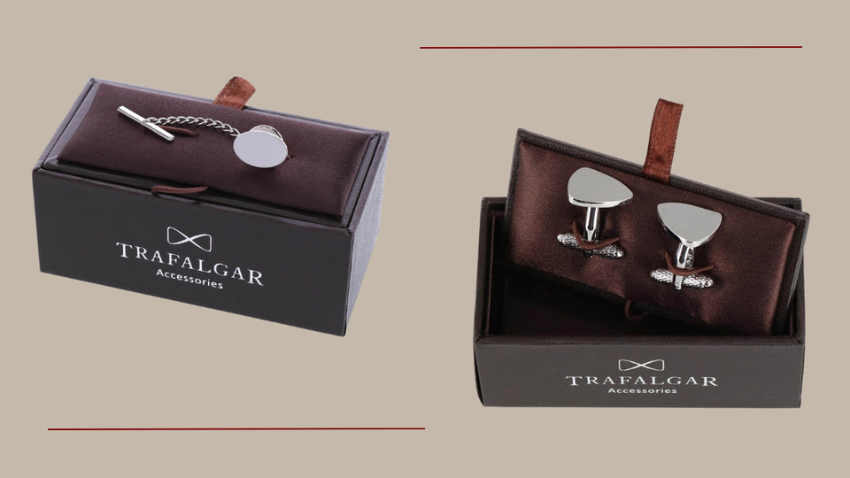 Trafalgar Monogrammed Cufflinks and Tie Tacks
