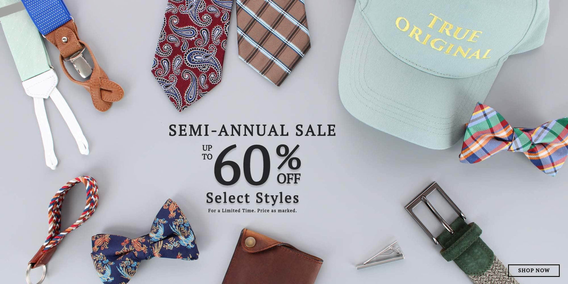 Semi-Annual sale up to 60% off select styles. For a limited time. price as marked