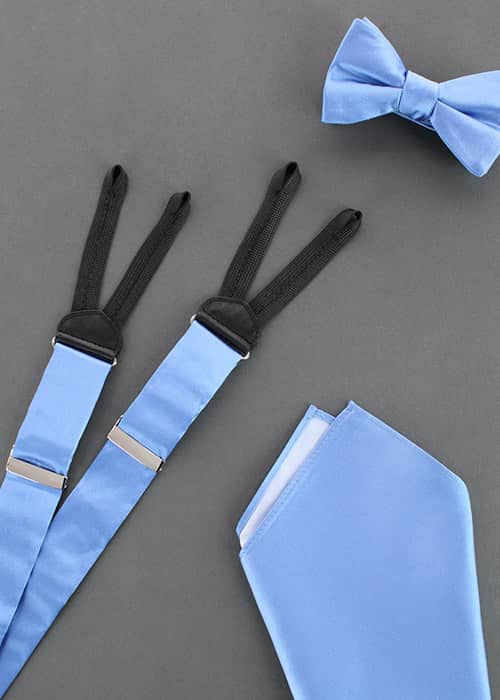 The sutton collection suspenders, bow tie, and pocket square in blue