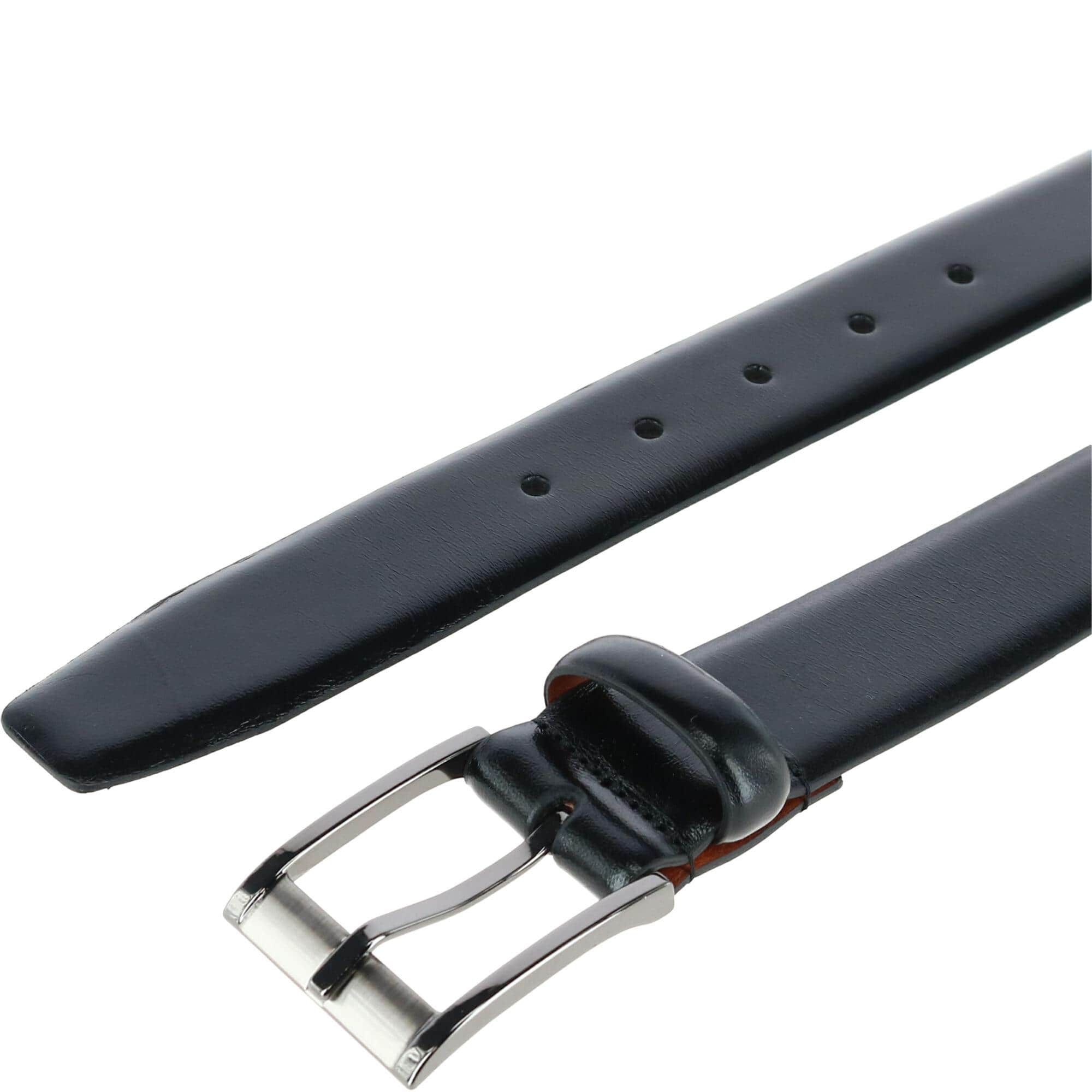 Matteo 35mm Feather Edge Dress Belt - Black