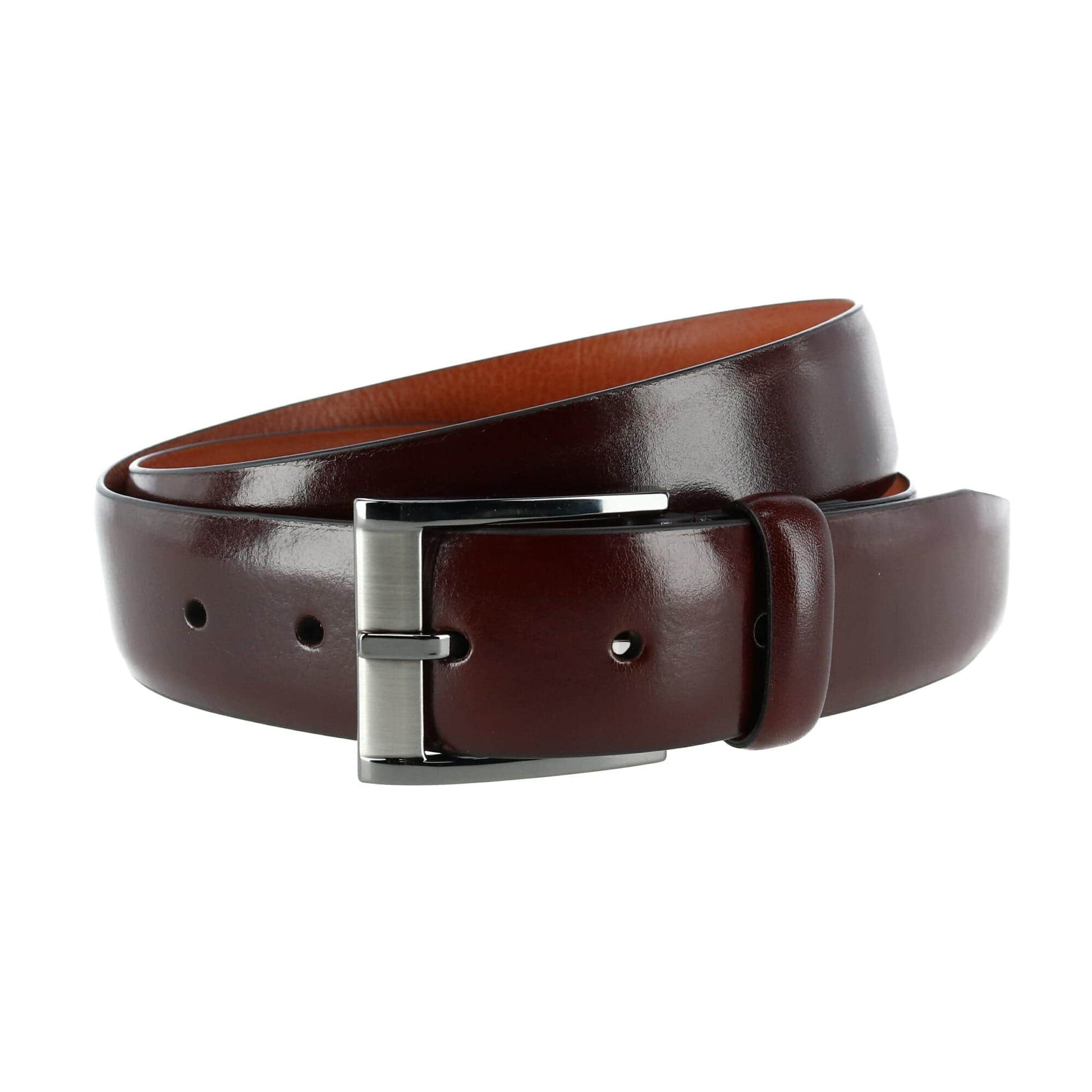 Matteo 35mm Feather Edge Dress Belt - Brown