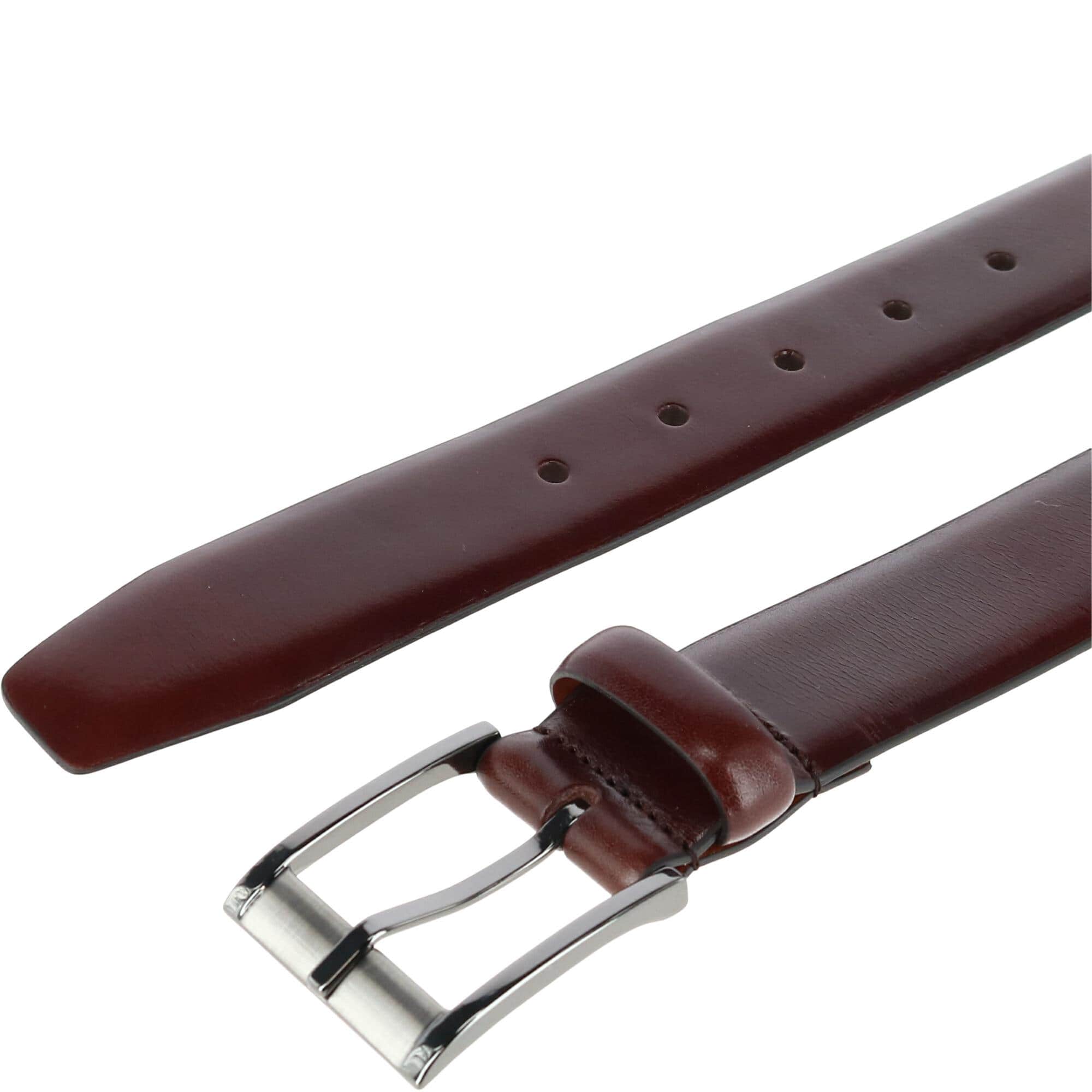 Matteo 35mm Feather Edge Dress Belt - Brown