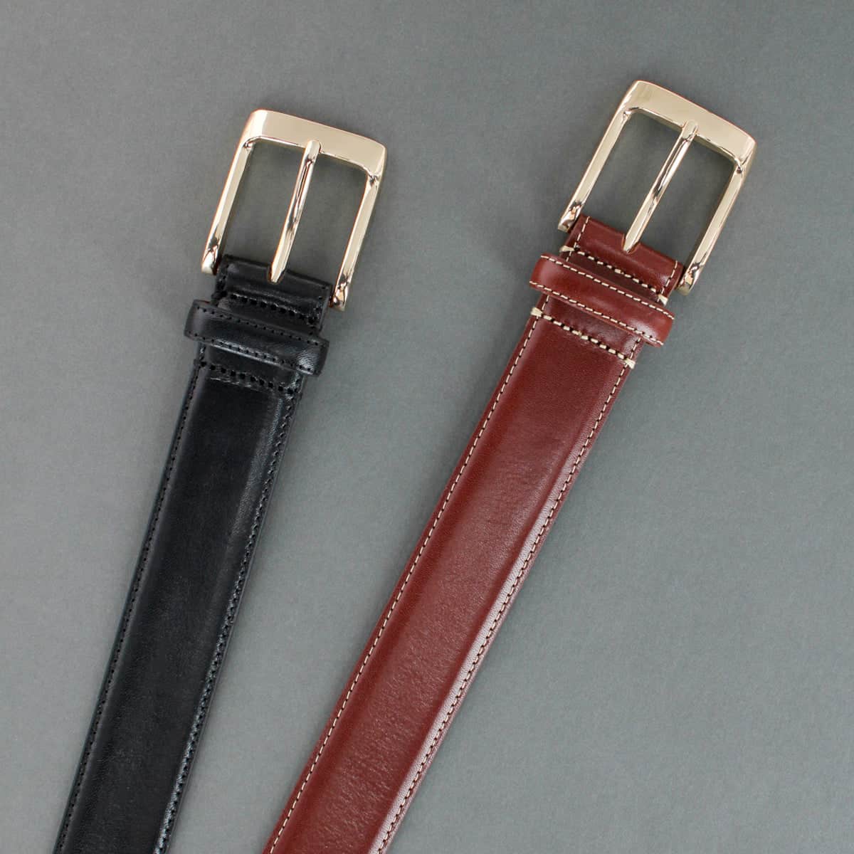 Cornelius 35mm Cortina Leather Dress Belt - Black