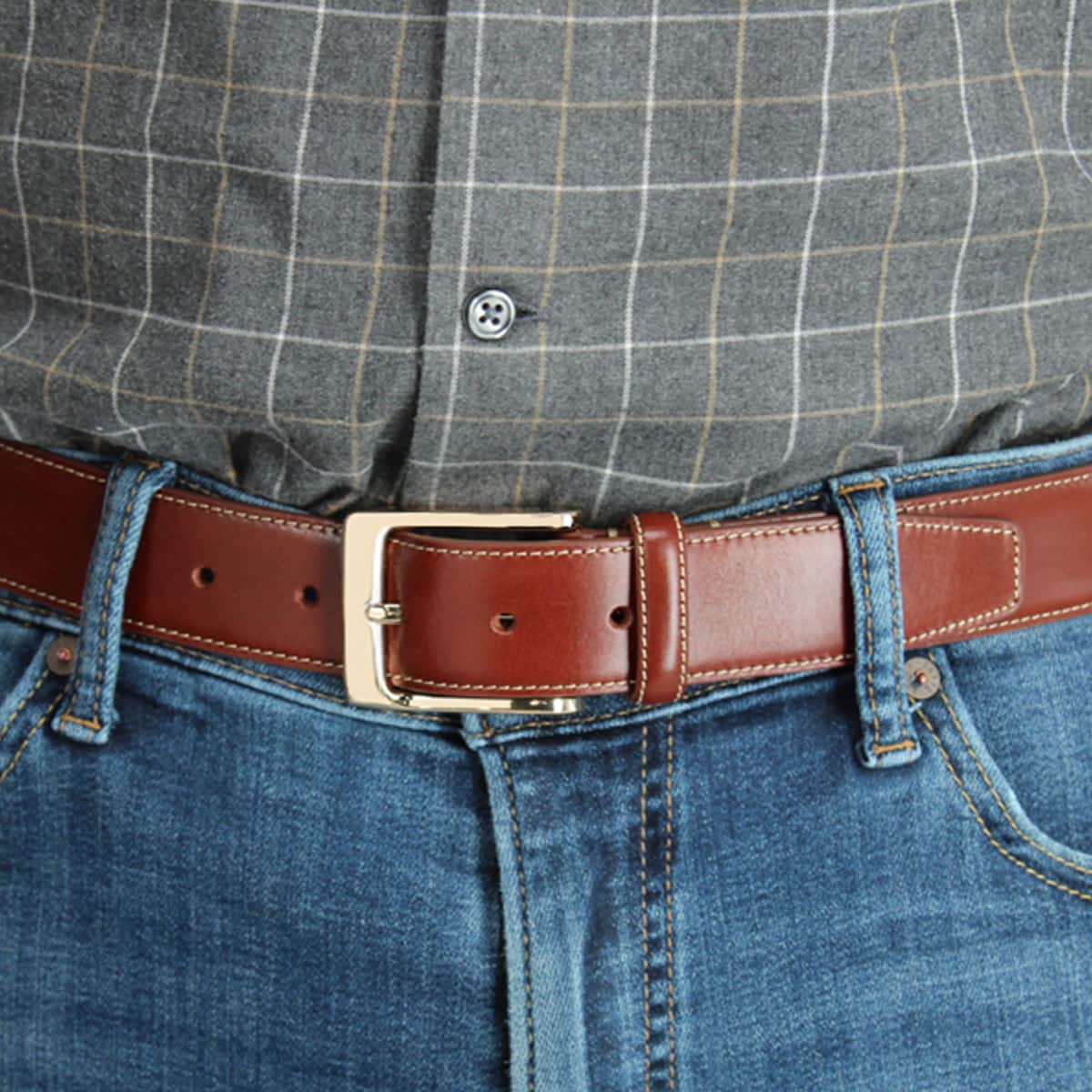 Cornelius 35mm Cortina Leather Dress Belt - Honey Maple