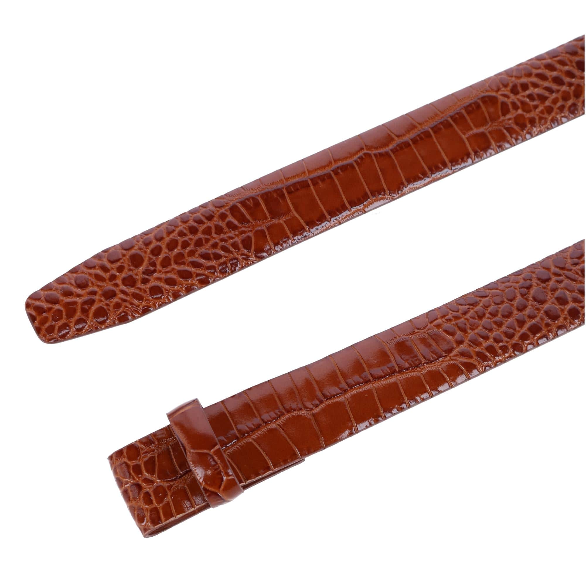 Gator Embossed 30mm Compression Belt Strap - Chestnut