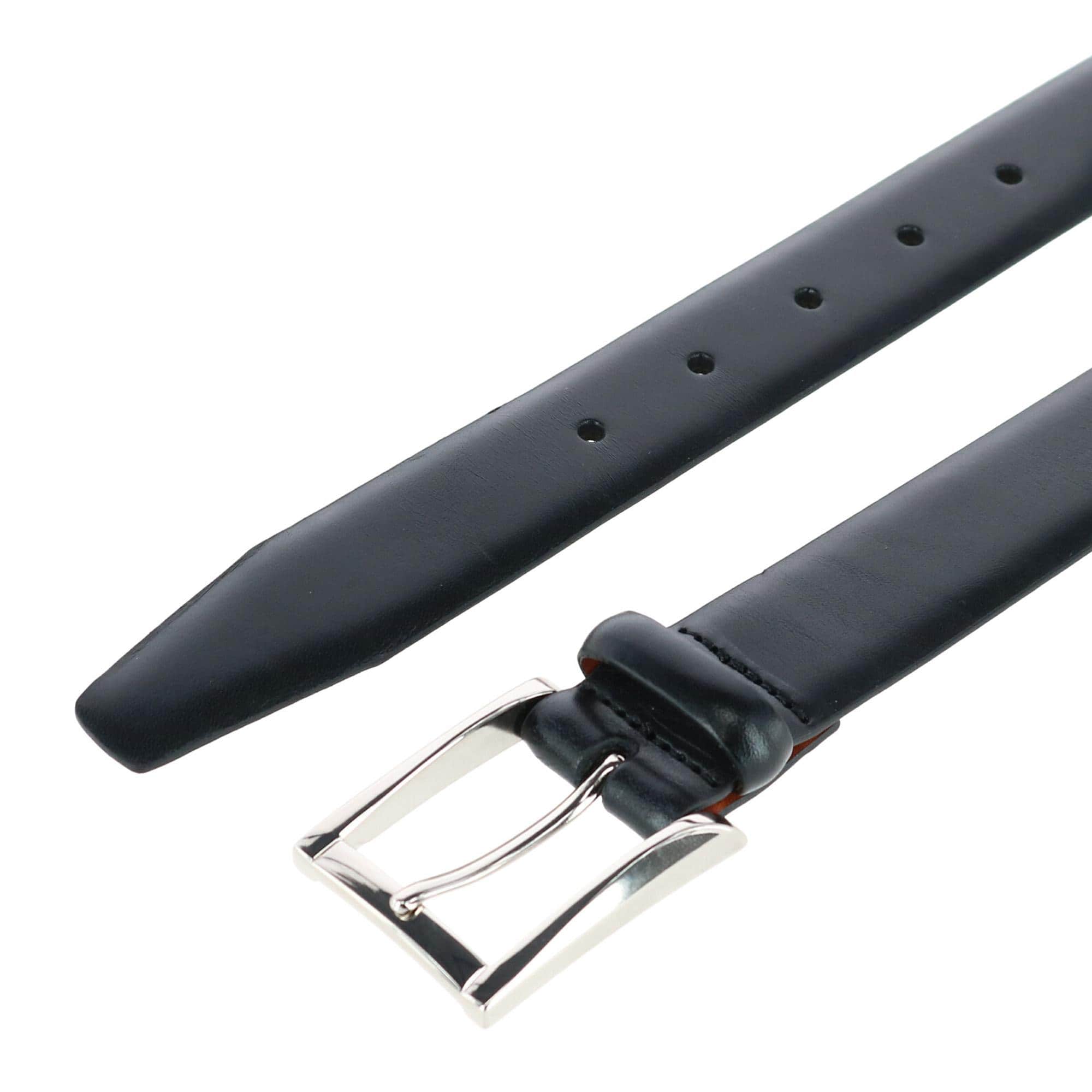 Broderick 32mm Full Grain Leather Dress Belt Square Buckle - Black