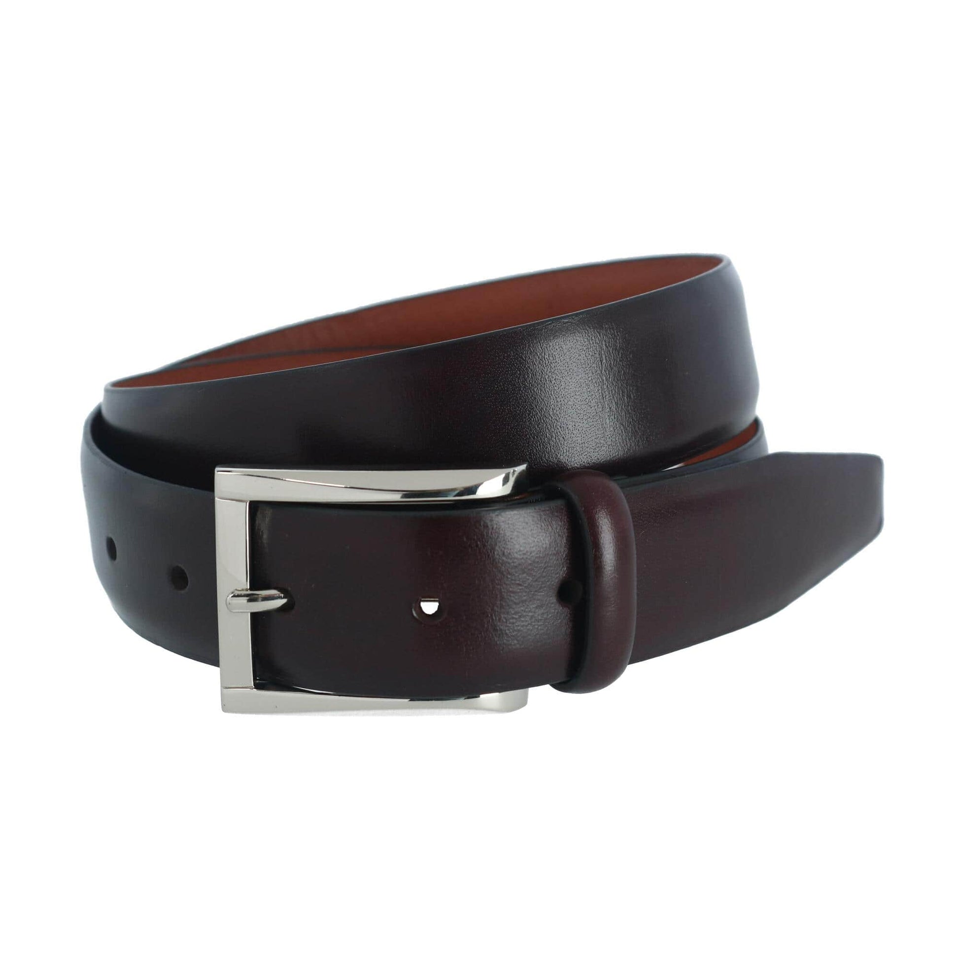 Broderick 32mm Full Grain Leather Dress Belt Square Buckle - Dark Brown