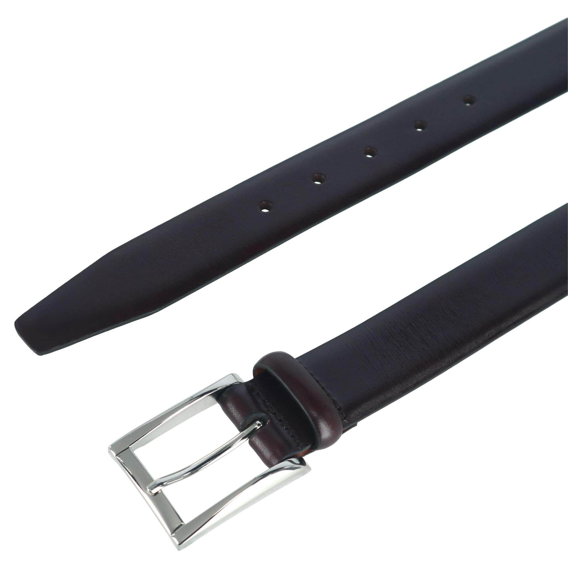 Broderick 32mm Full Grain Leather Dress Belt Square Buckle - Dark Brown