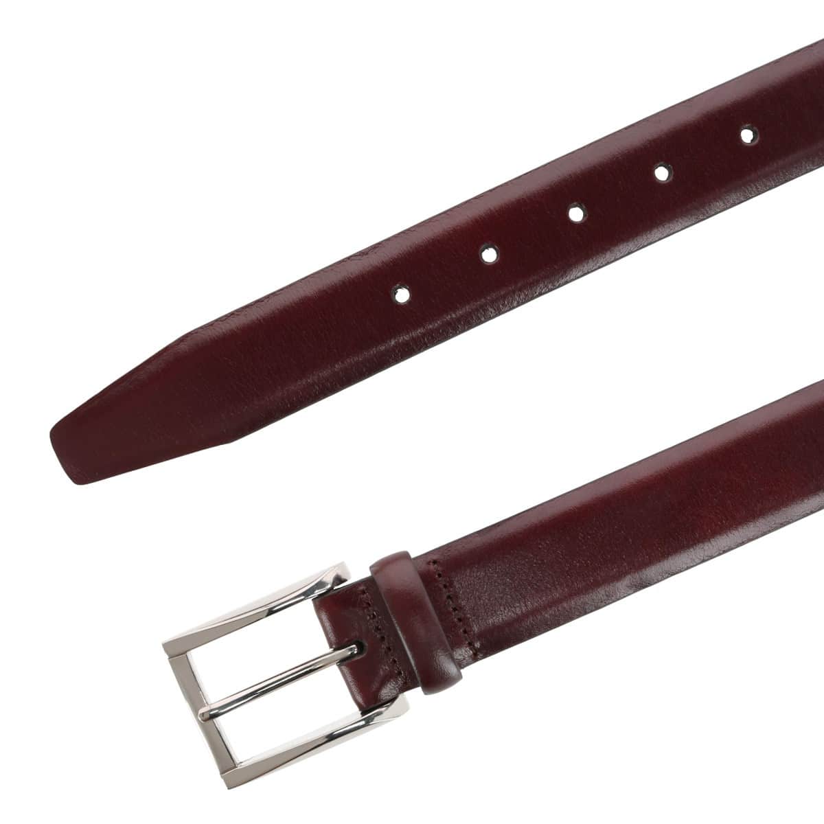 Broderick 32mm Full Grain Leather Dress Belt Square Buckle - Mahogany