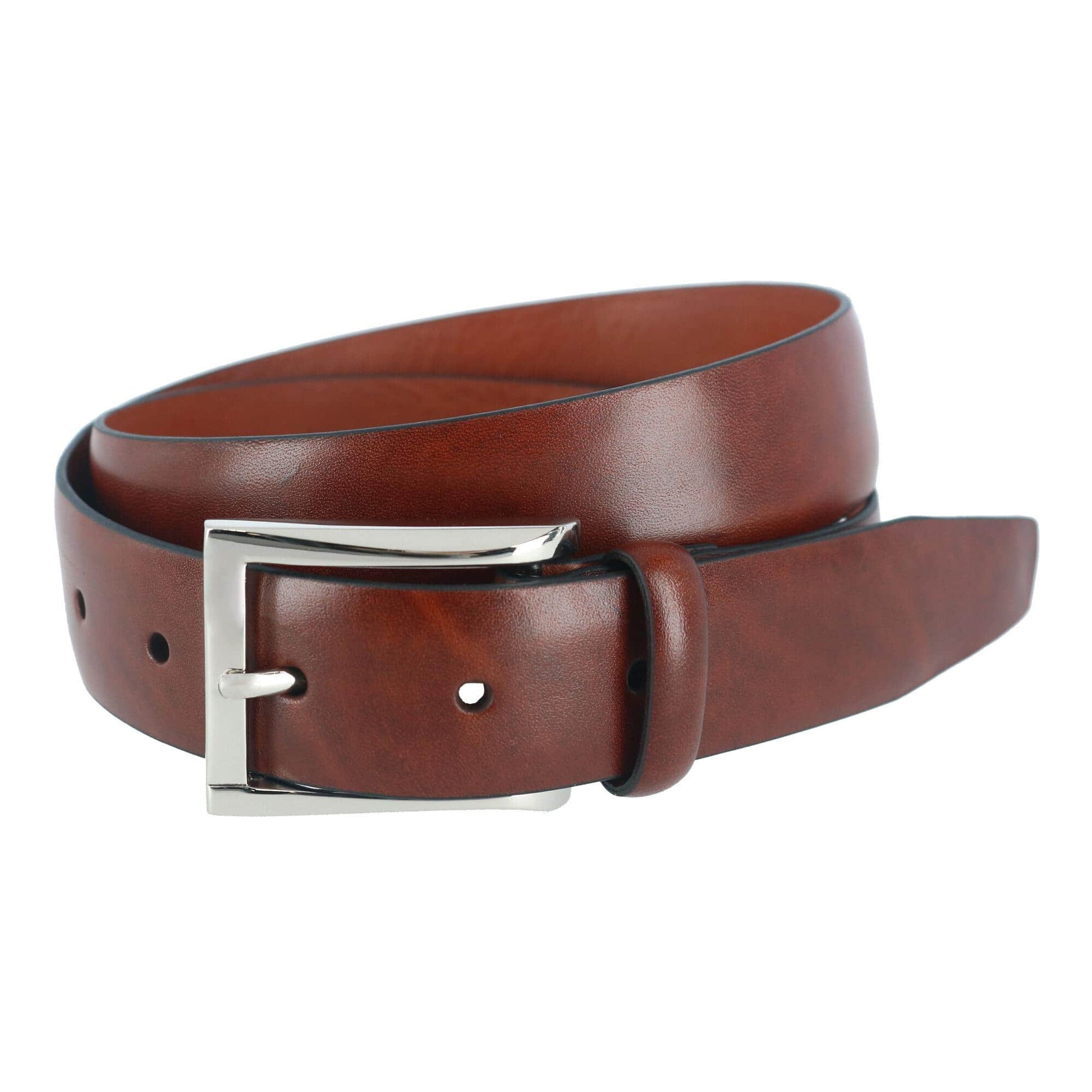 Trafalgar Men's Broderick 32mm Leather Dress Belt, Mahogany, 42