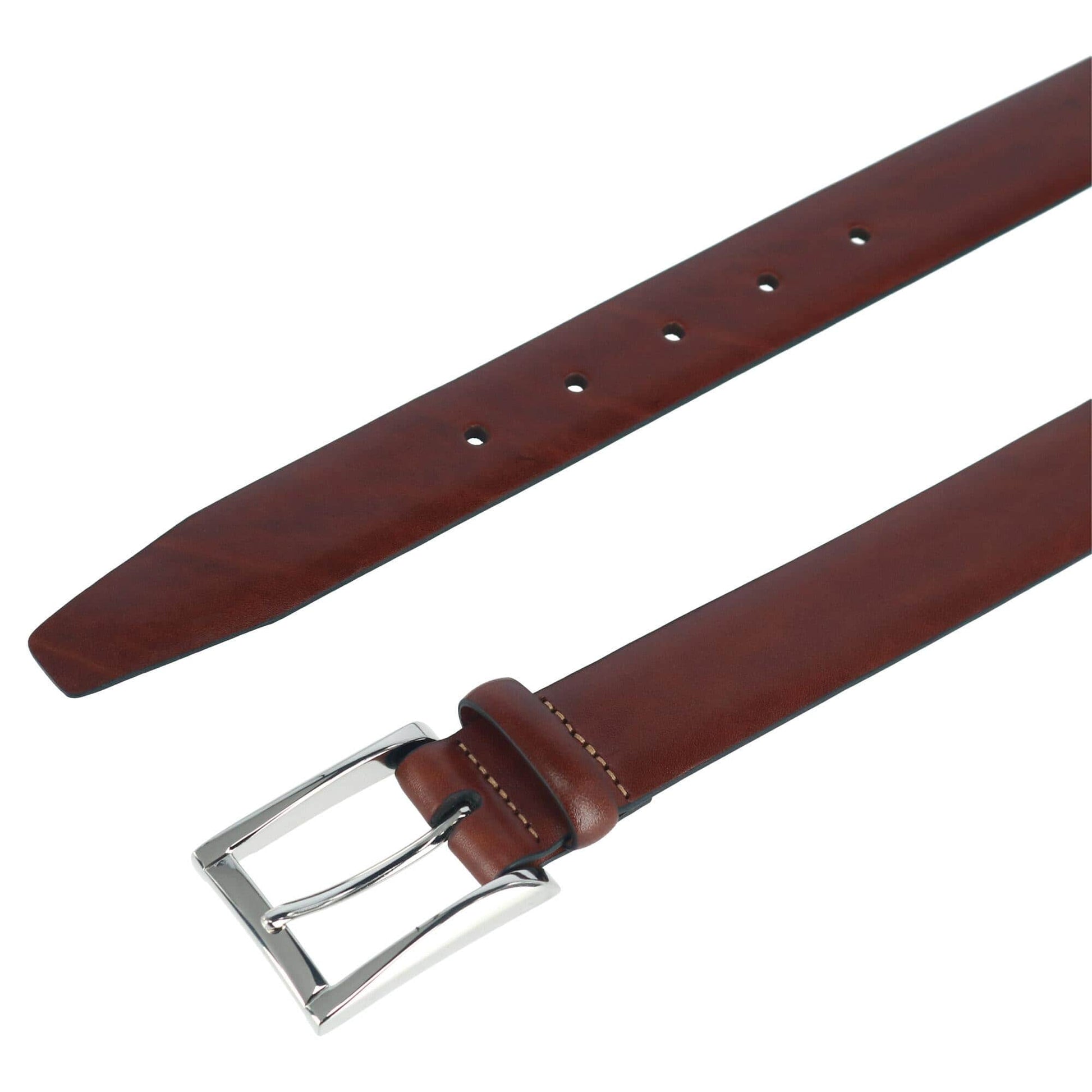 Trafalgar Men's Broderick 32mm Leather Dress Belt, Mahogany, 42