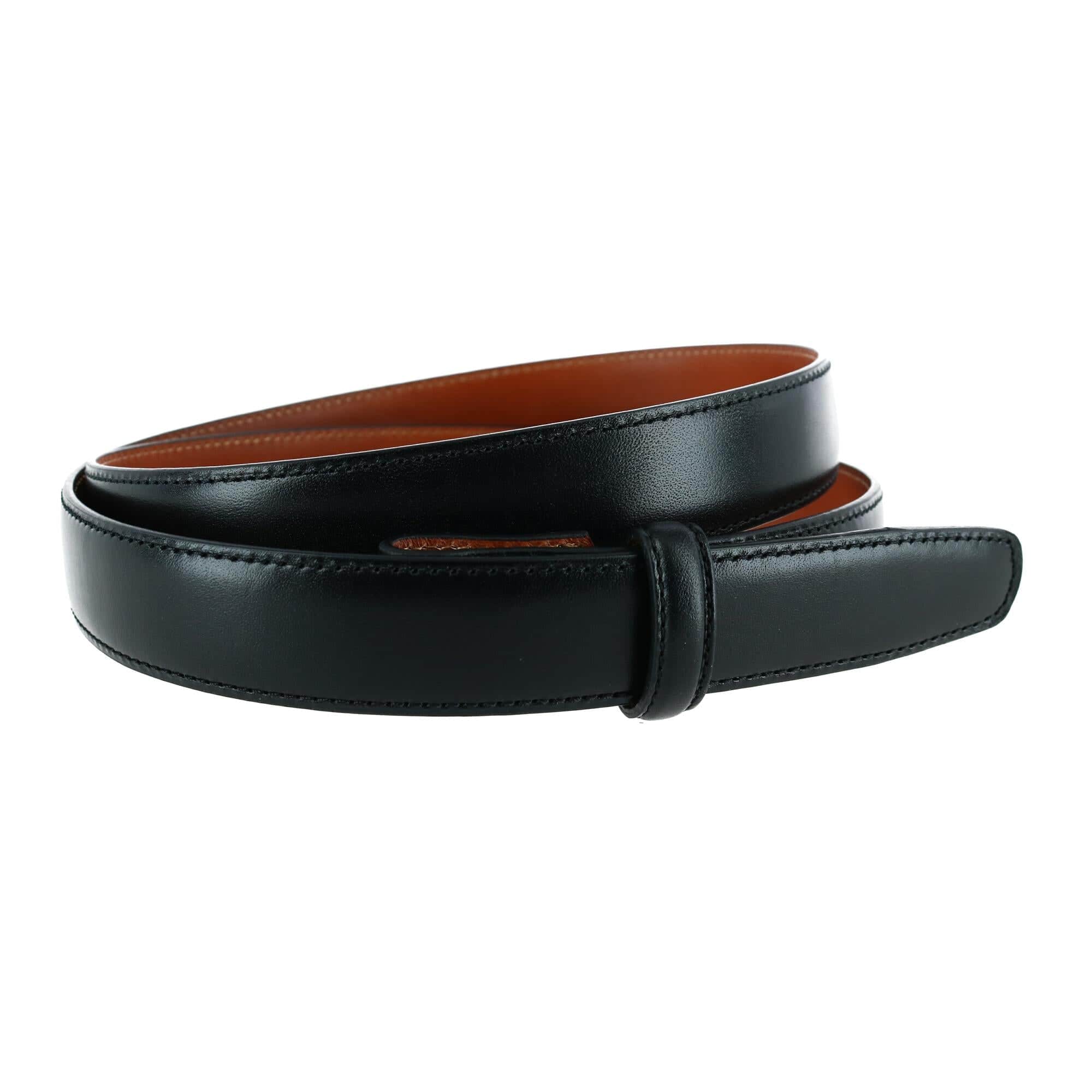 Cortina Leather 25mm Compression Belt Strap - Black