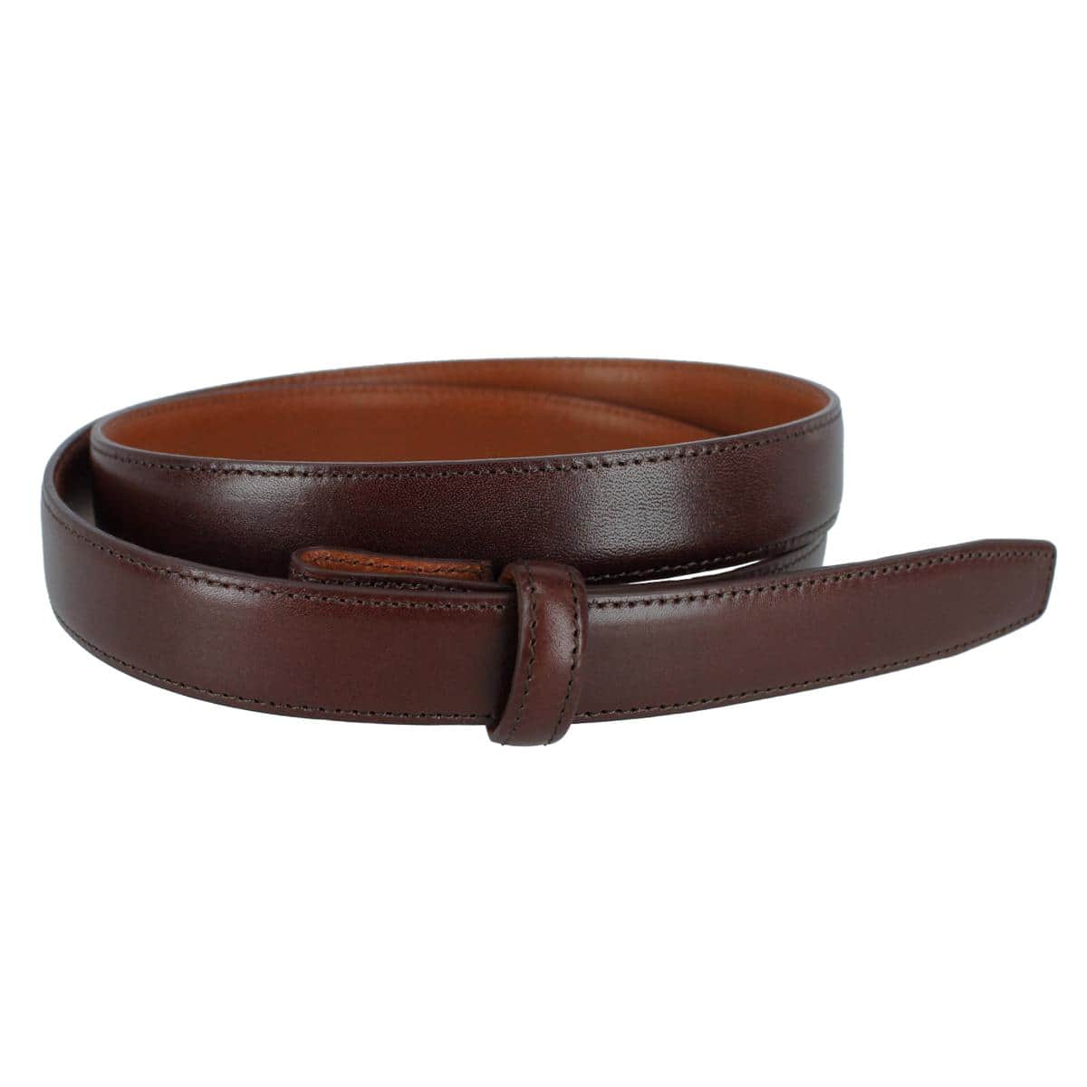 Coupling Strap Leather Belt - 100cm Brown Leather Waist Belt (Made In Germany)