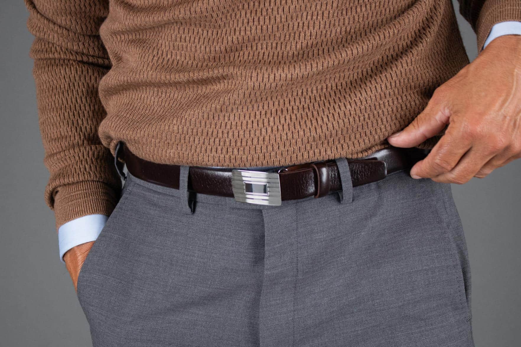 Cortina Leather 30mm Compression Belt Strap - Dark Brown