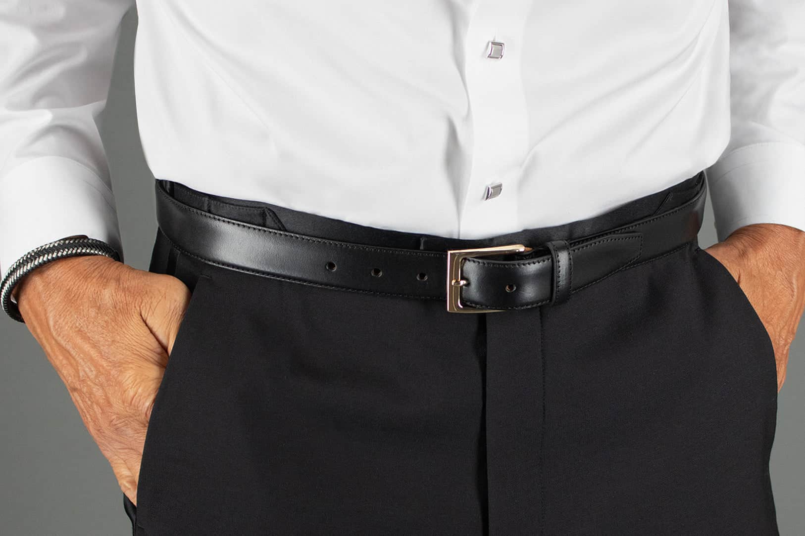 Classic 30mm Cortina Leather Belt - Black