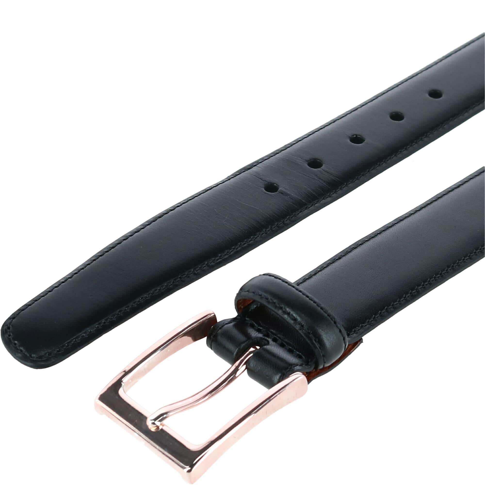 Classic 30mm Cortina Leather Belt - Black with Silver Buckle
