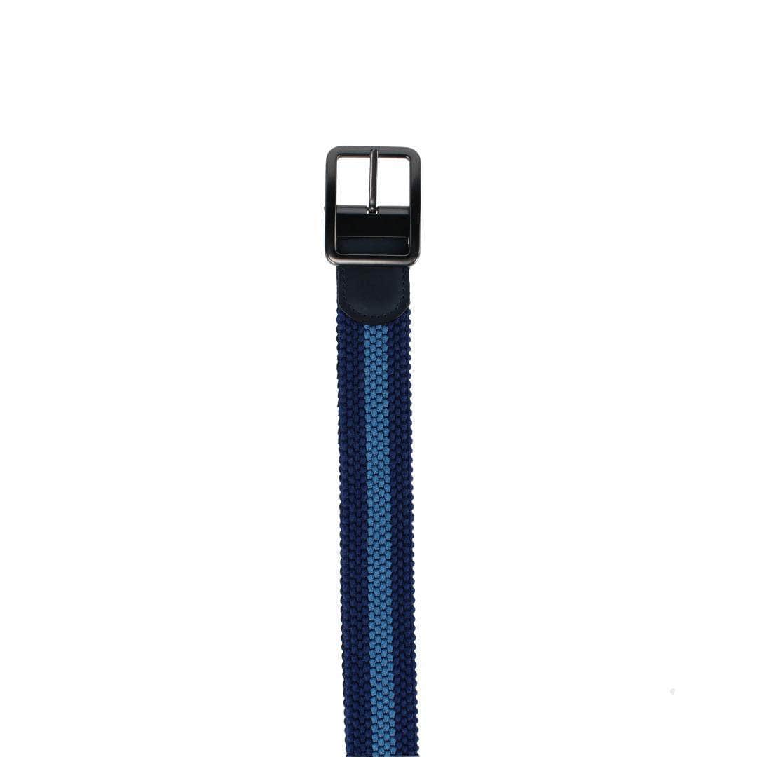 Arturo Black & Blue Striped Reversible 35MM Braided Golf Belt - Black/Blue Stripes