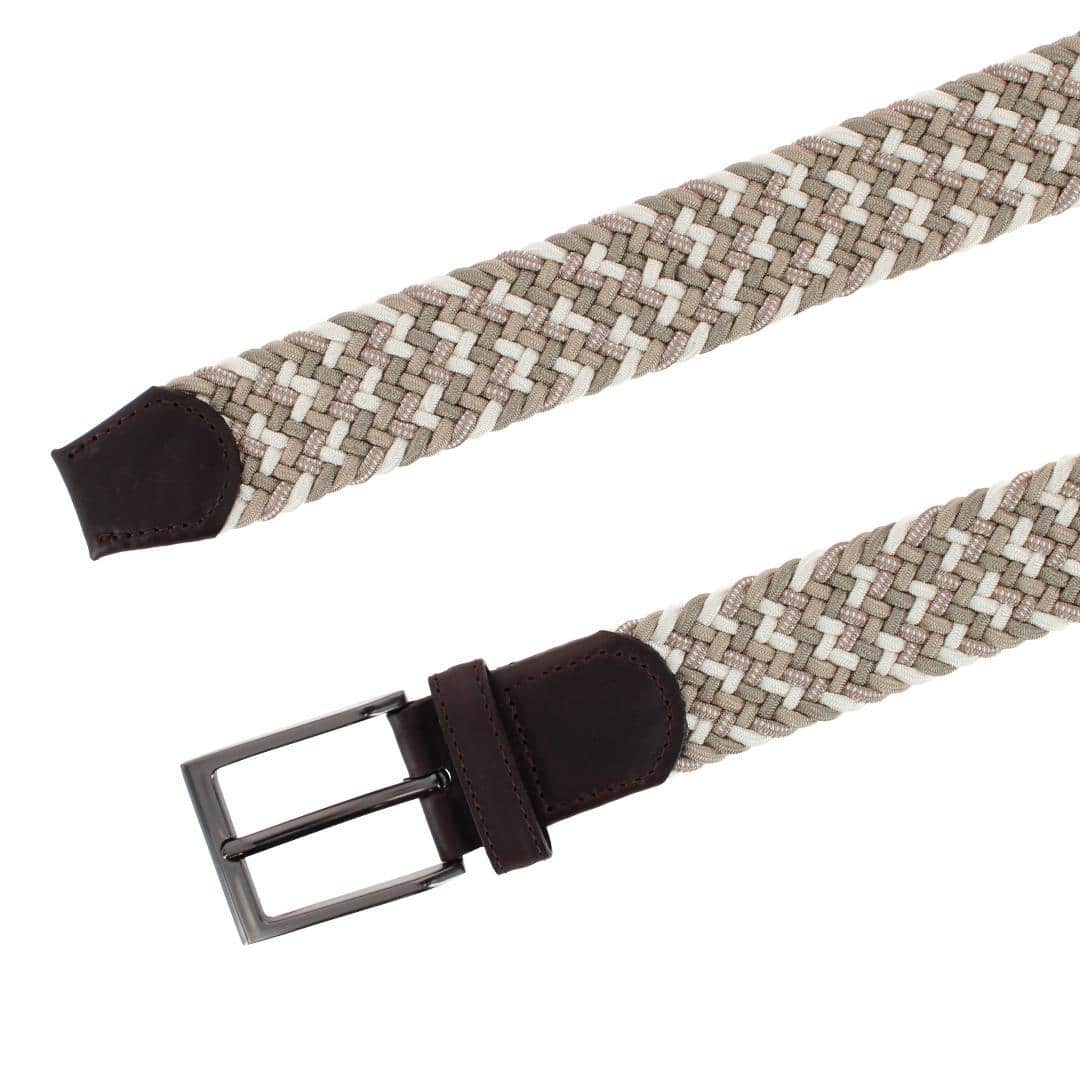 Edward 35mm European Weave Golf Braided Belt - Khaki