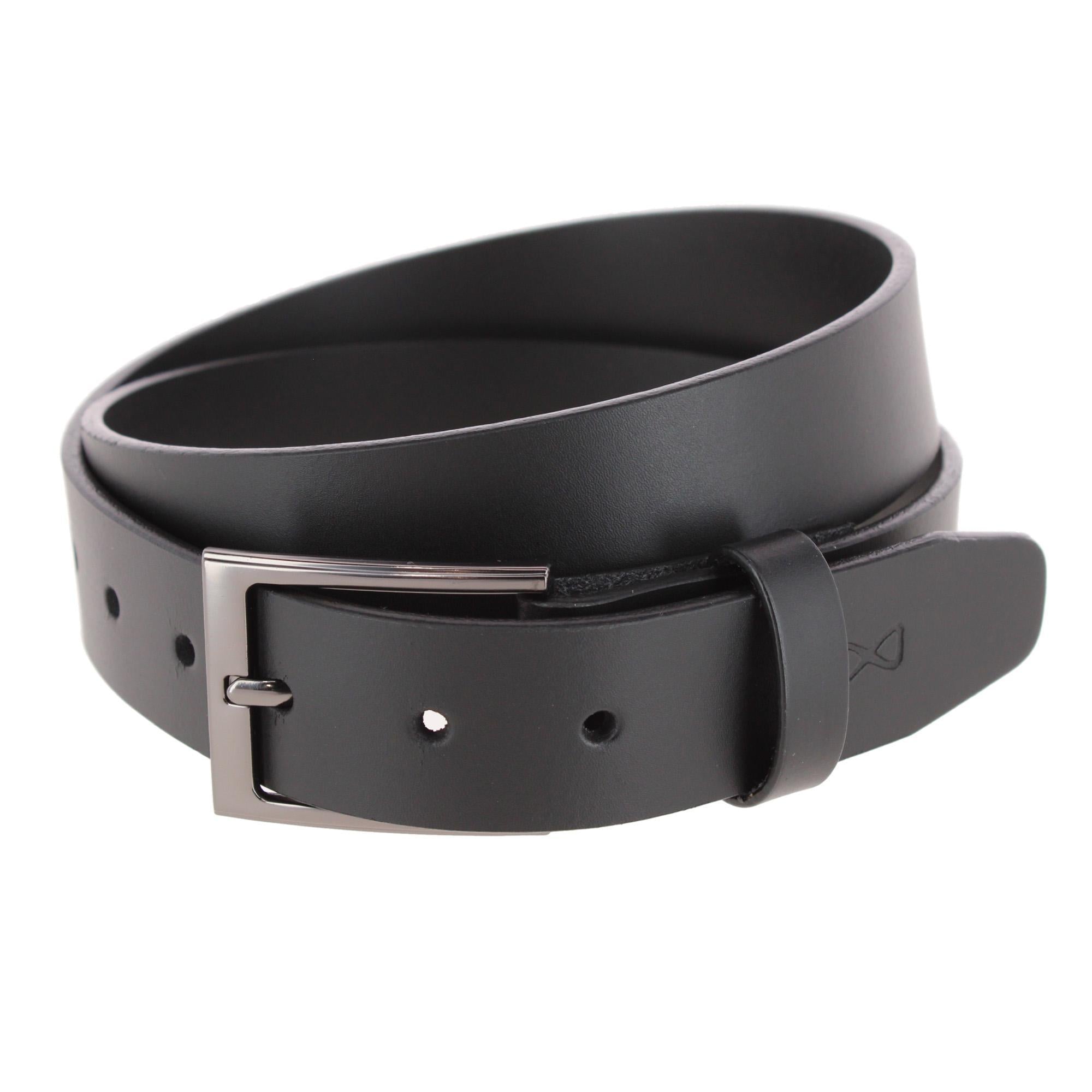 Conall 35mm Chageable Buckle Geniune Leather Belt - Black