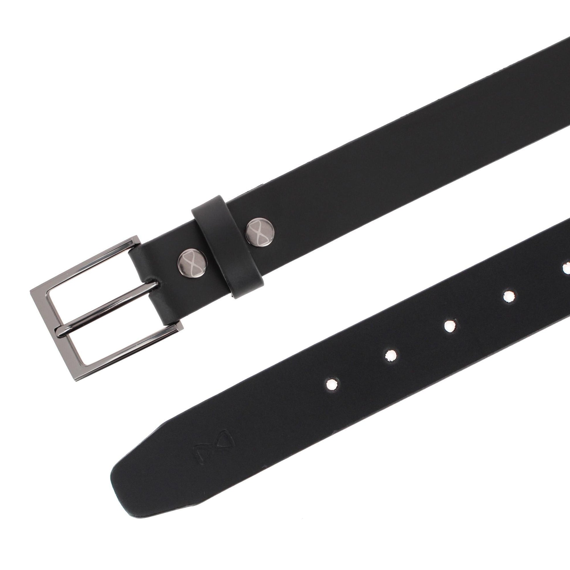 Conall 35mm Chageable Buckle Geniune Leather Belt - Black