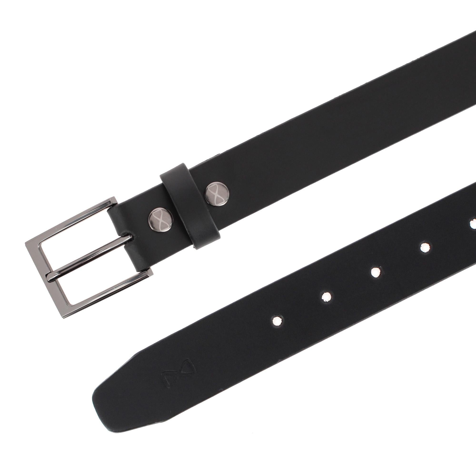 Conall 35mm Chageable Buckle Geniune Leather Belt - Black