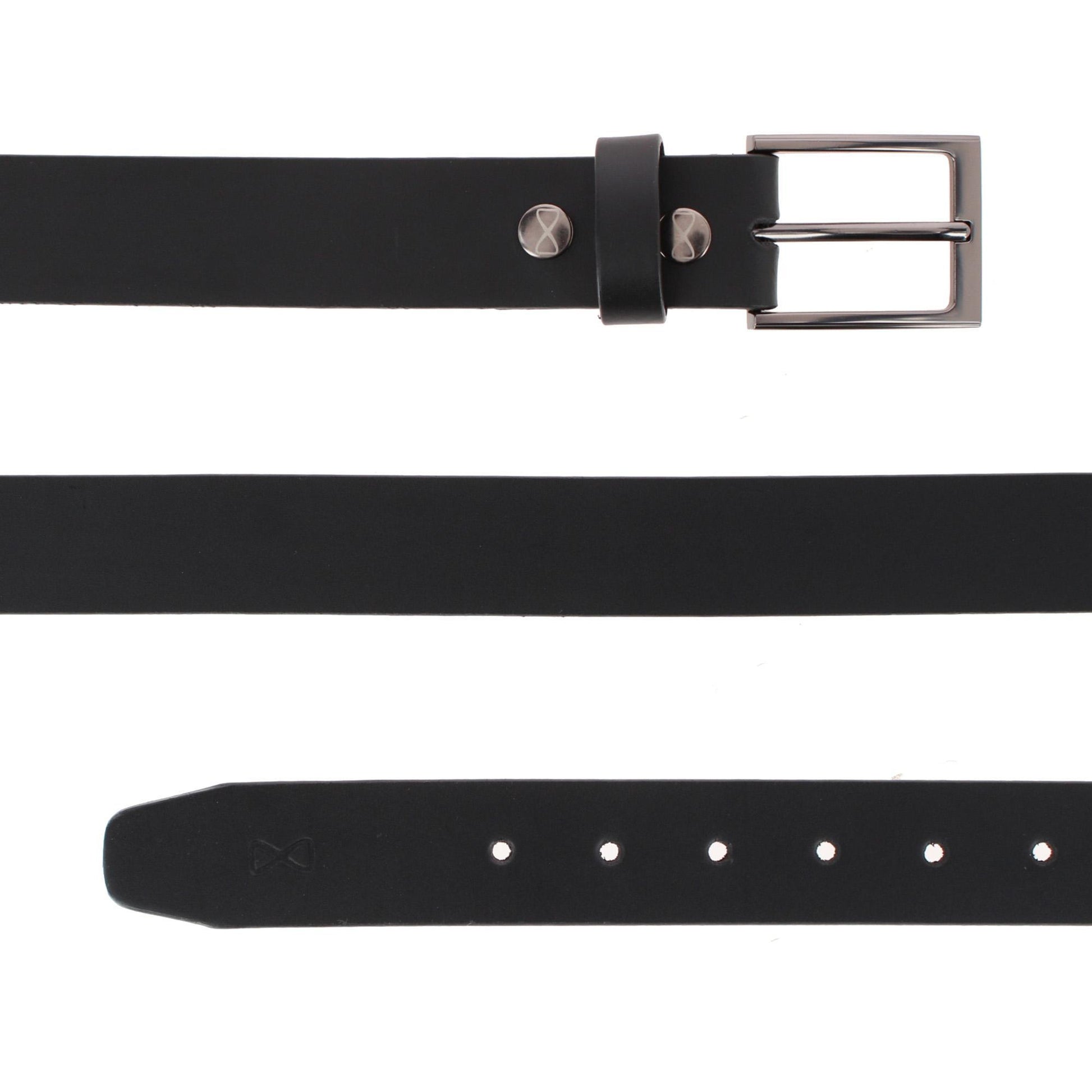 Conall 35mm Chageable Buckle Geniune Leather Belt - Black