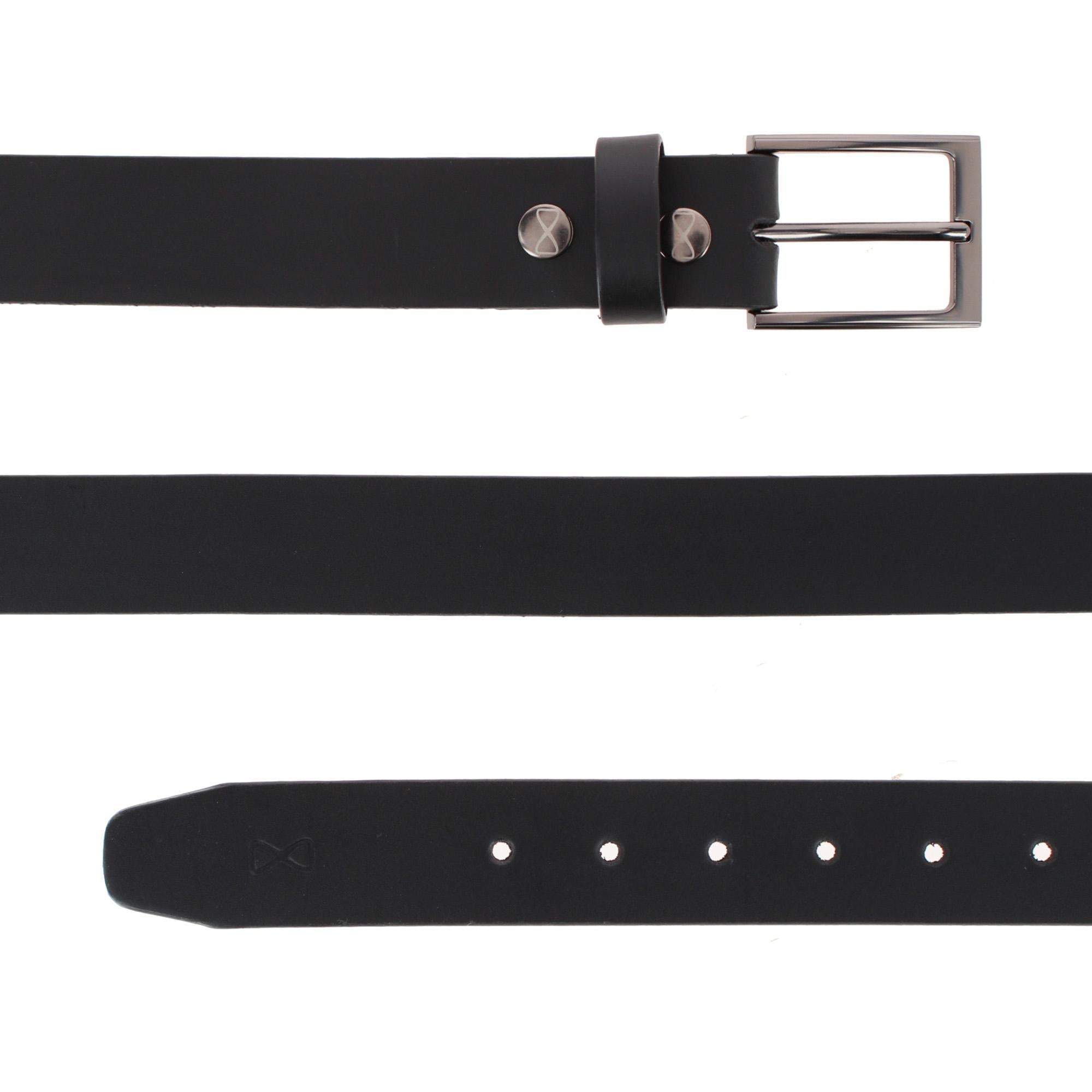 Conall 35mm Chageable Buckle Geniune Leather Belt - Black
