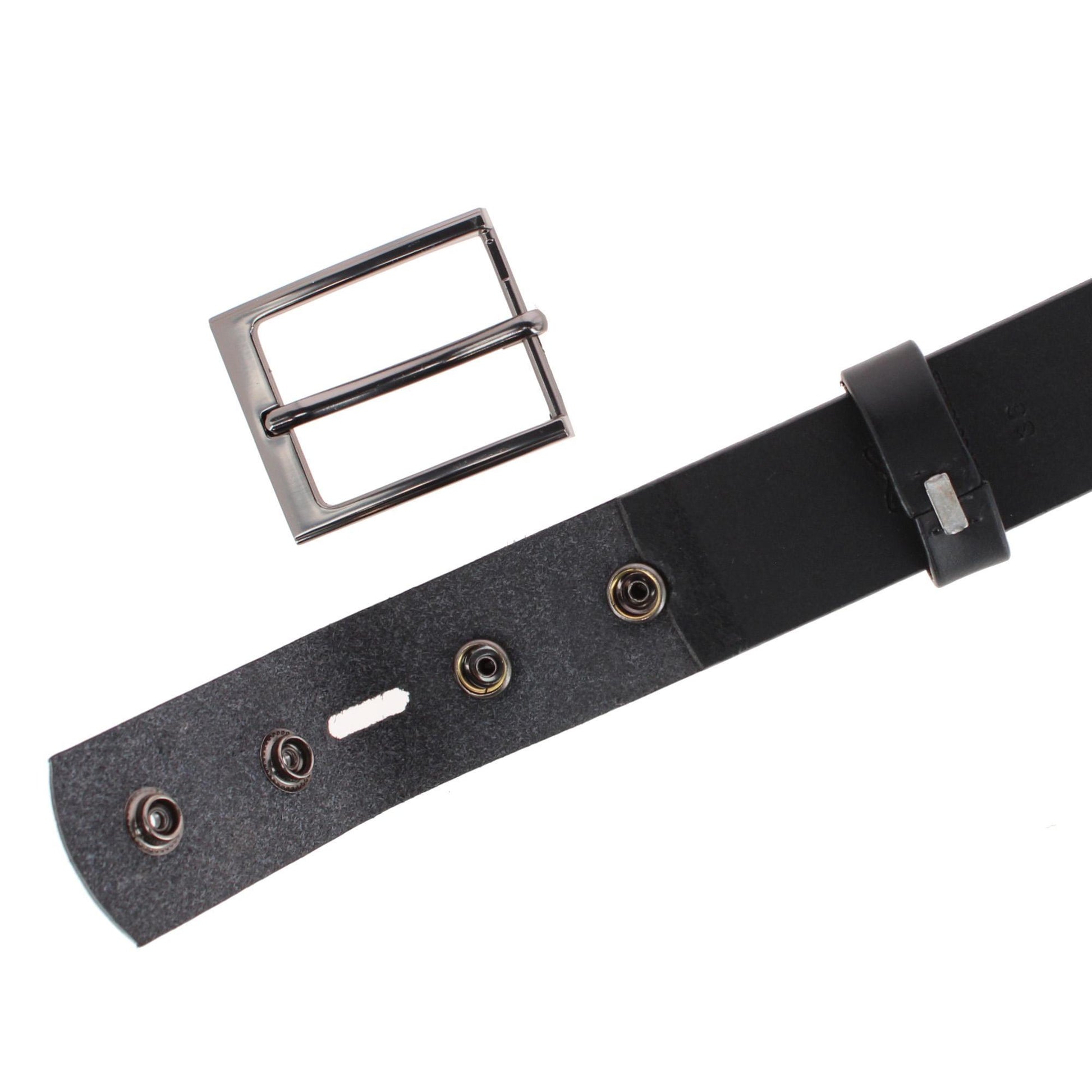 Conall 35mm Chageable Buckle Geniune Leather Belt - Black