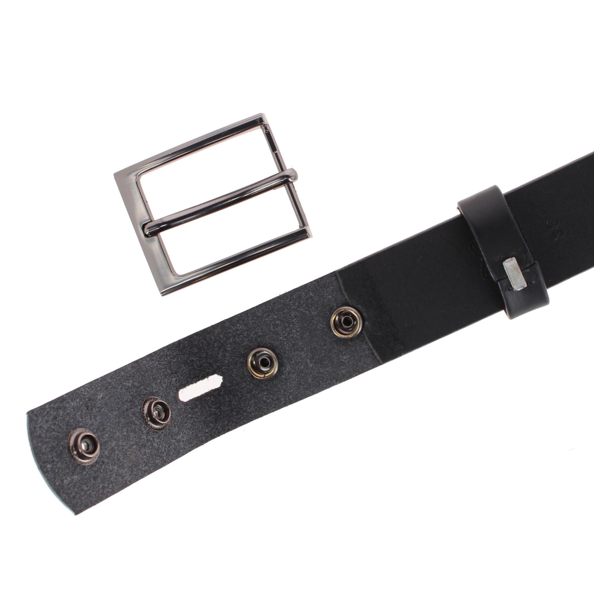 Conall 35mm Chageable Buckle Geniune Leather Belt - Black