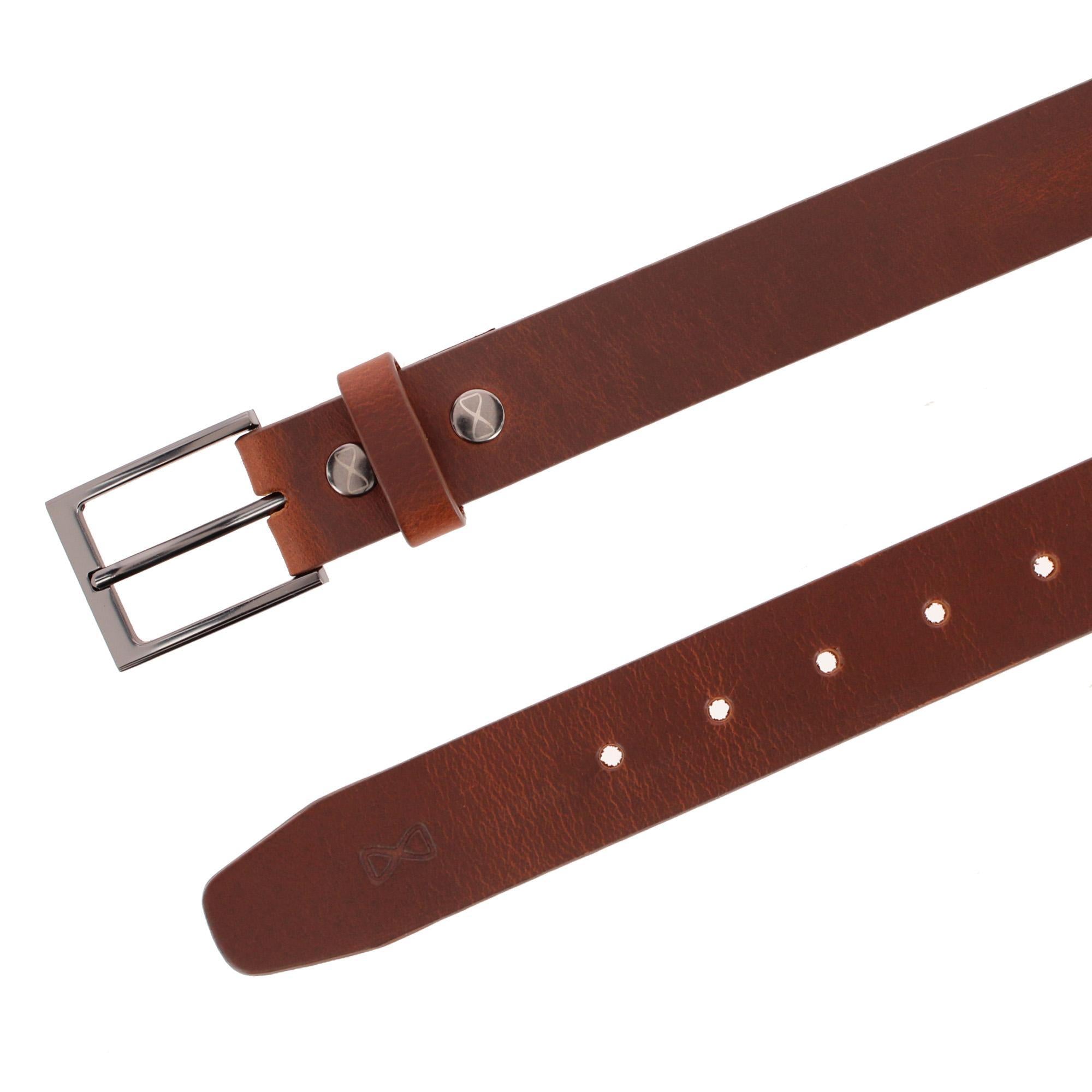 Conall 35mm Chageable Buckle Geniune Leather Belt - Brown