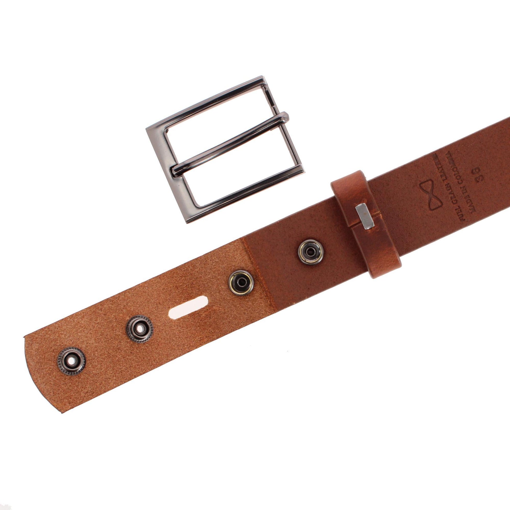 Conall 35mm Chageable Buckle Geniune Leather Belt - Brown