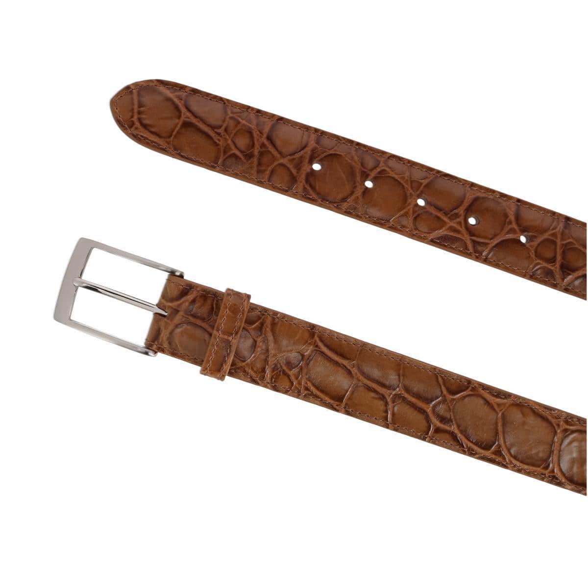 Toby Mock Turtle Embossed Italian Leather 35mm Belt - Taupe