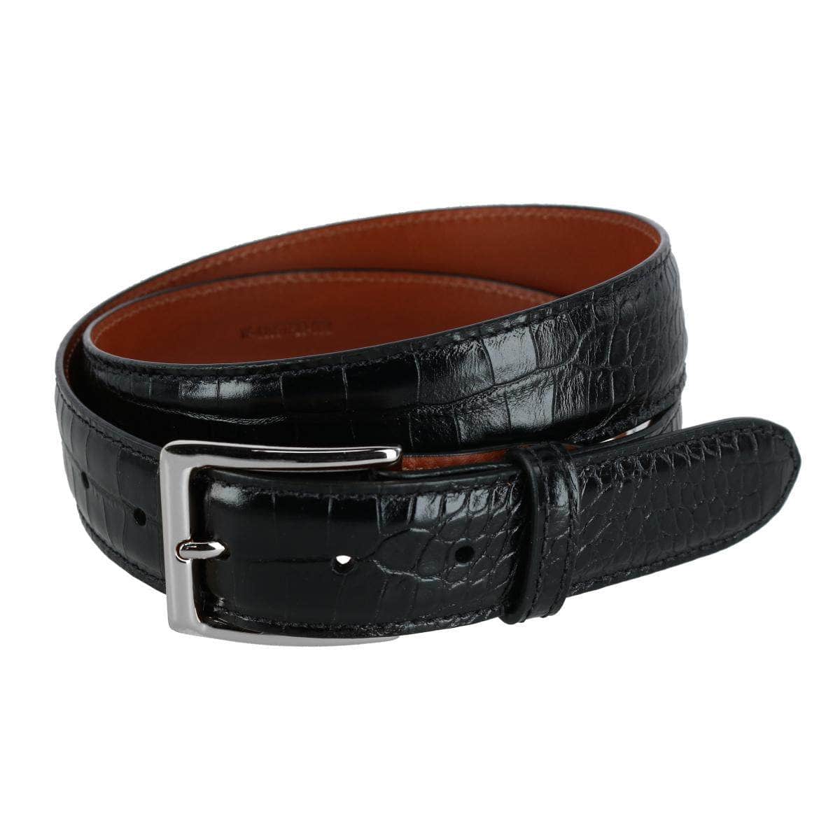 Chance Mock Mini African Alligator Embossed Italian Leather Belt