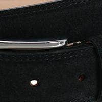 Armando Italian Suede 35mm Feathered Edge Belt - Black