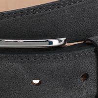 Armando Italian Suede 35mm Feathered Edge Belt - Light Grey