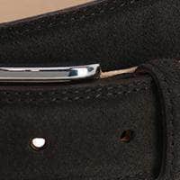 Armando Italian Suede 35mm Feathered Edge Belt - Chestnut