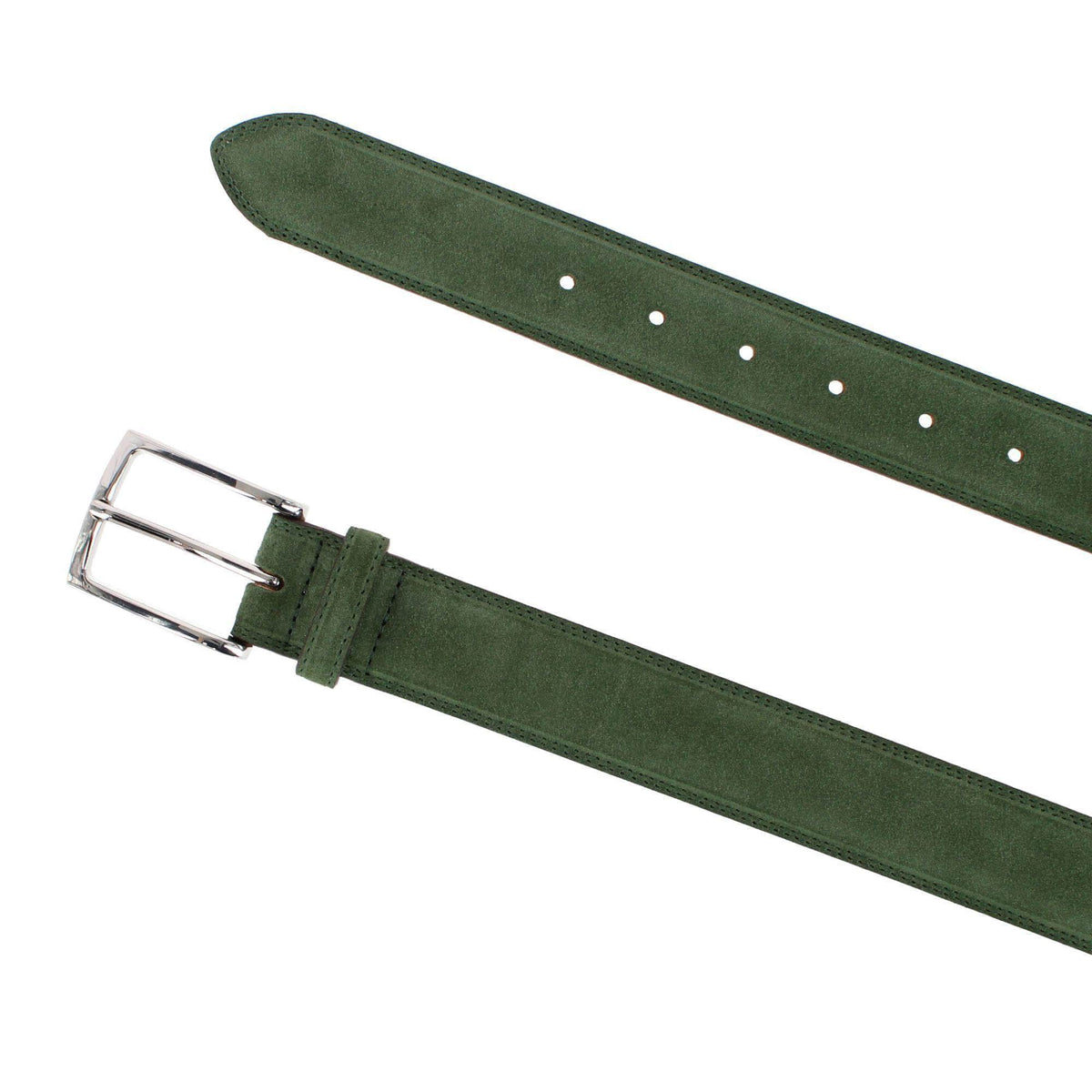 Armando Italian Suede 35mm Feathered Edge Belt - Sage