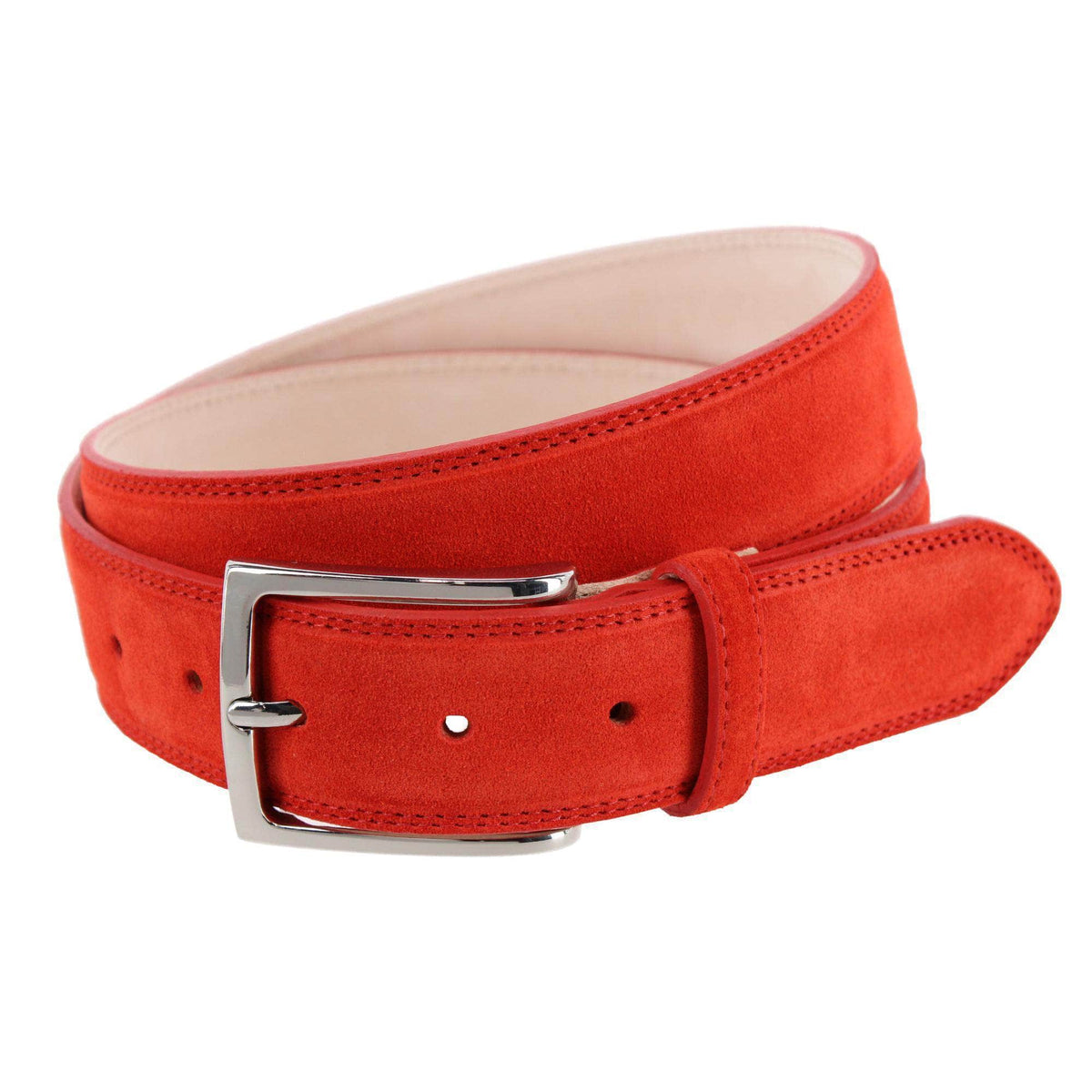 Armando Italian Suede 35mm Feathered Edge Belt - Harvest Orange