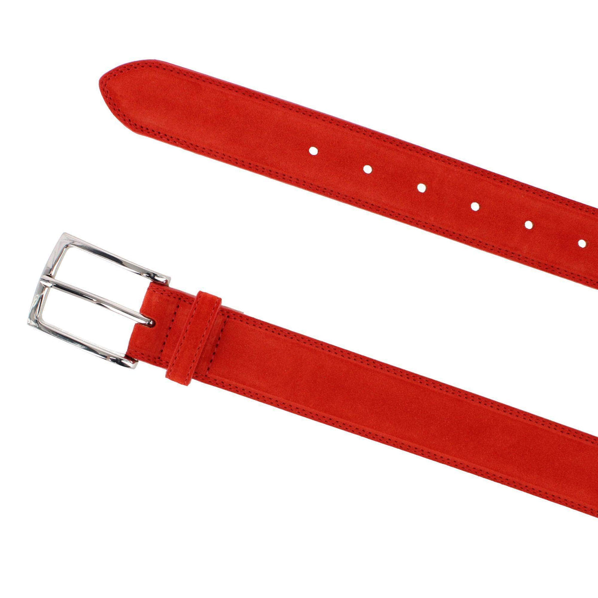 Armando Italian Suede 35mm Feathered Edge Belt - Harvest Orange