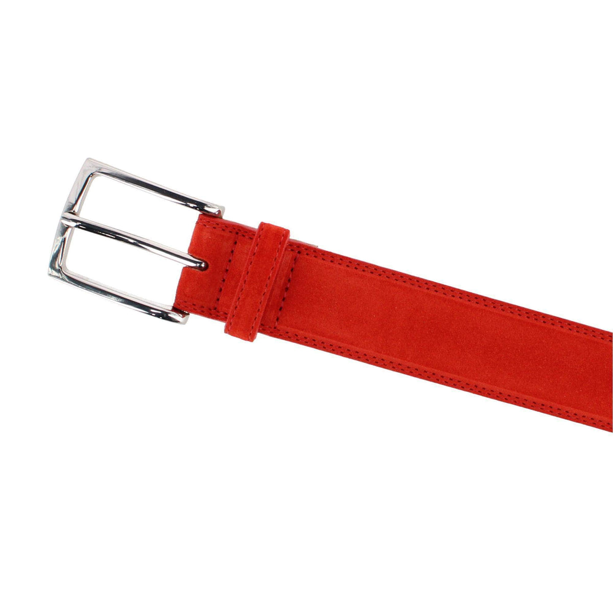 Armando Italian Suede 35mm Feathered Edge Belt - Harvest Orange