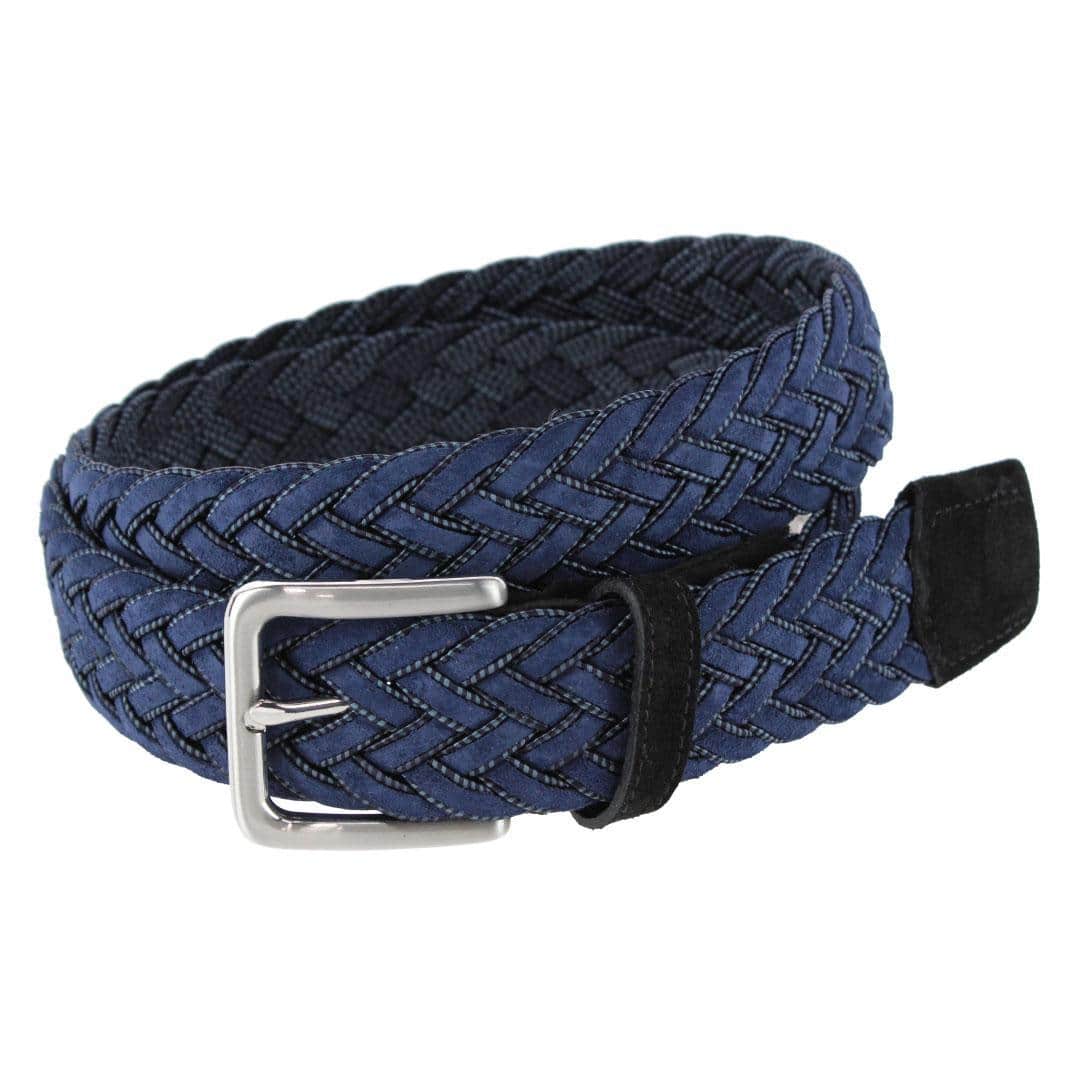 Apollo Italian Braided Suede Versatile Belt - Navy