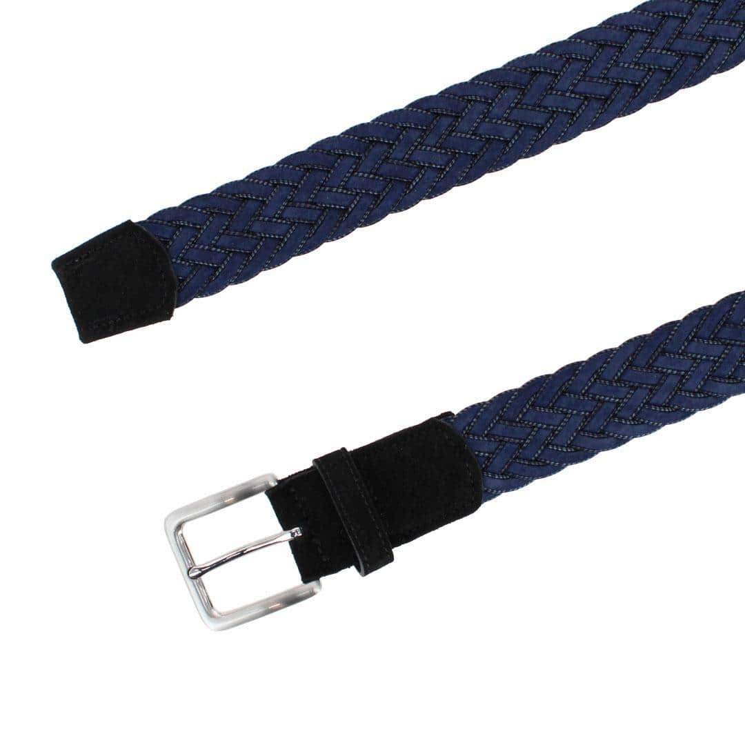 Apollo Italian Braided Suede Versatile Belt - Navy