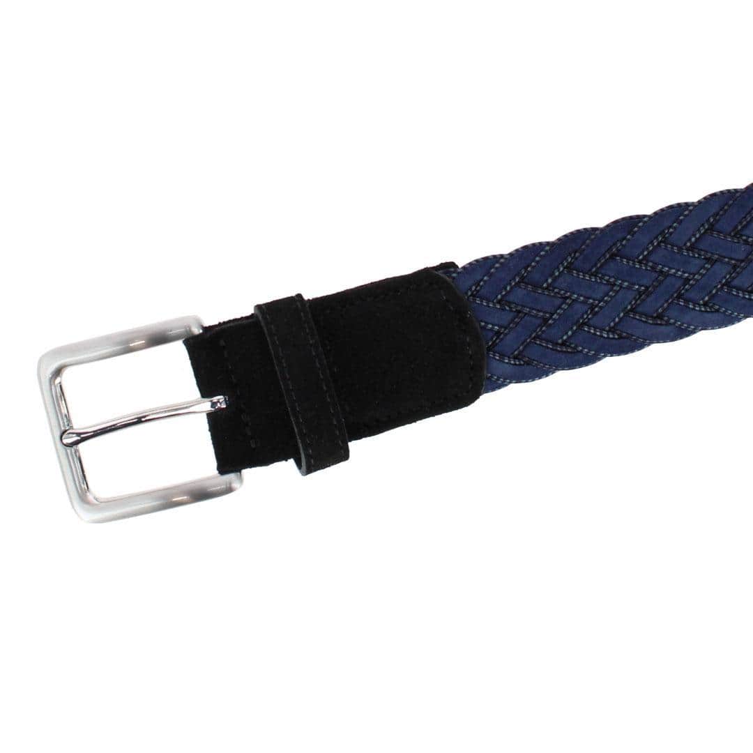 Apollo Italian Braided Suede Versatile Belt - Navy
