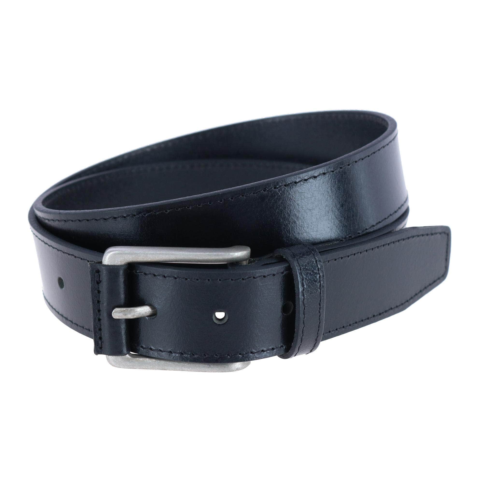 Wyatt 35mm Genuine Leather Casual Jean Belt - Black