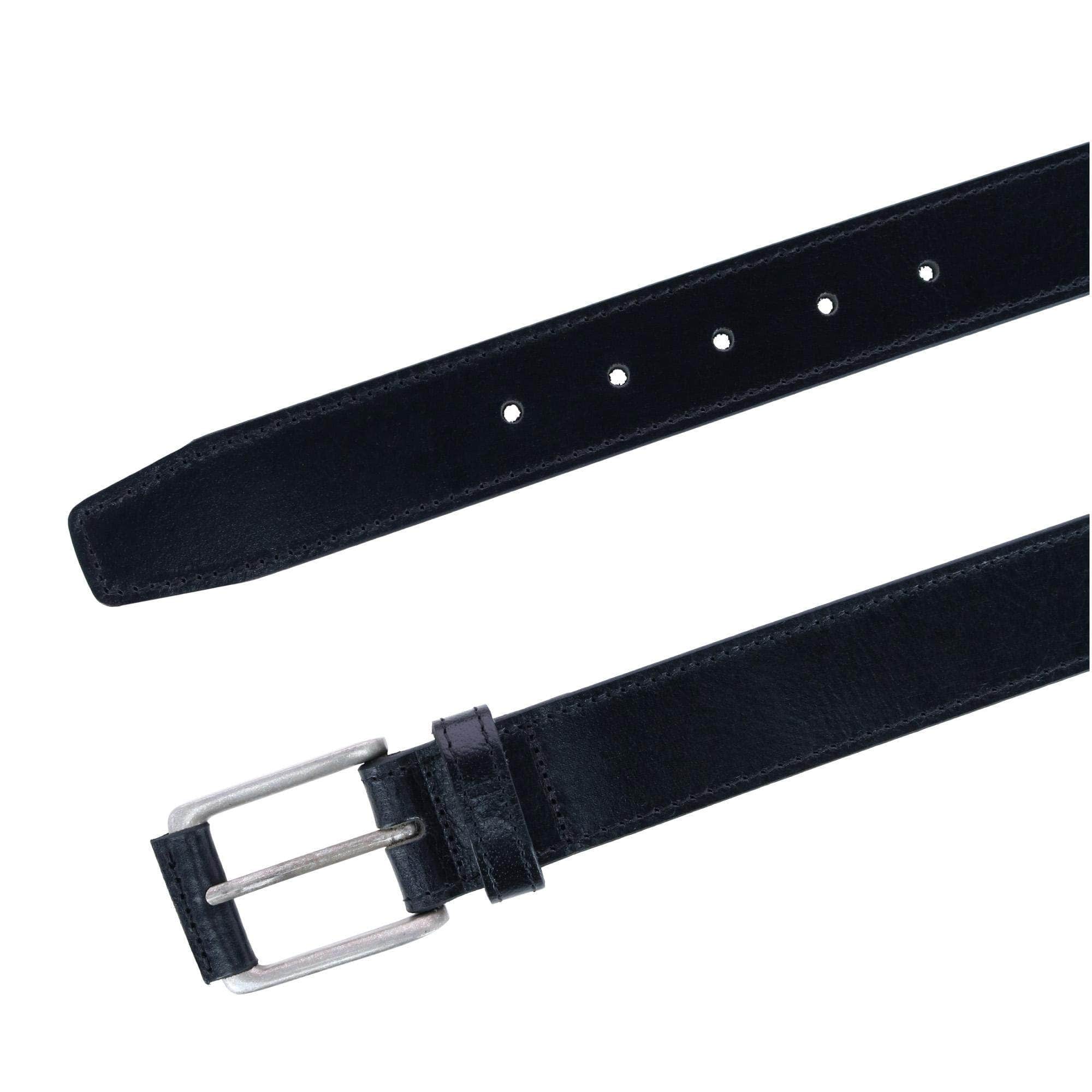 Wyatt 35mm Genuine Leather Casual Jean Belt - Black