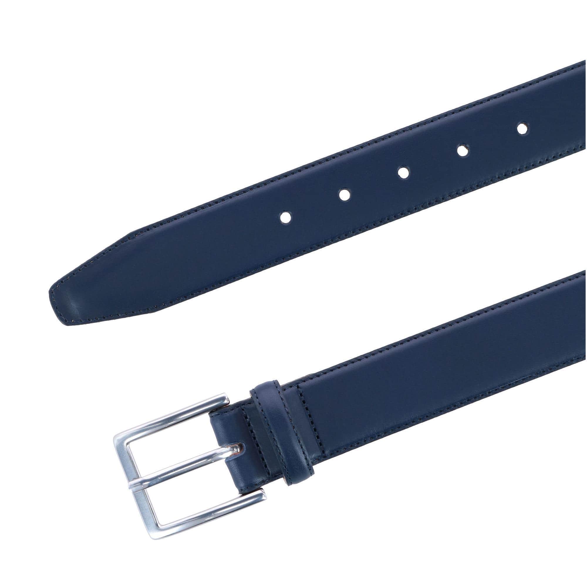 Orion Smooth Calfskin 35mm Dress Belt - Navy